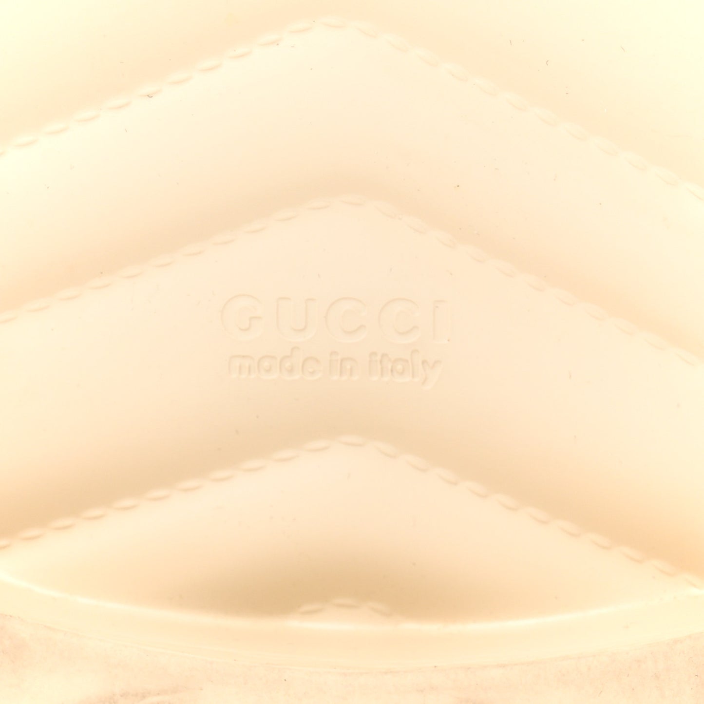 Rubber Chevron Logo Embossed Womens Thong Platform Sandals 37 White