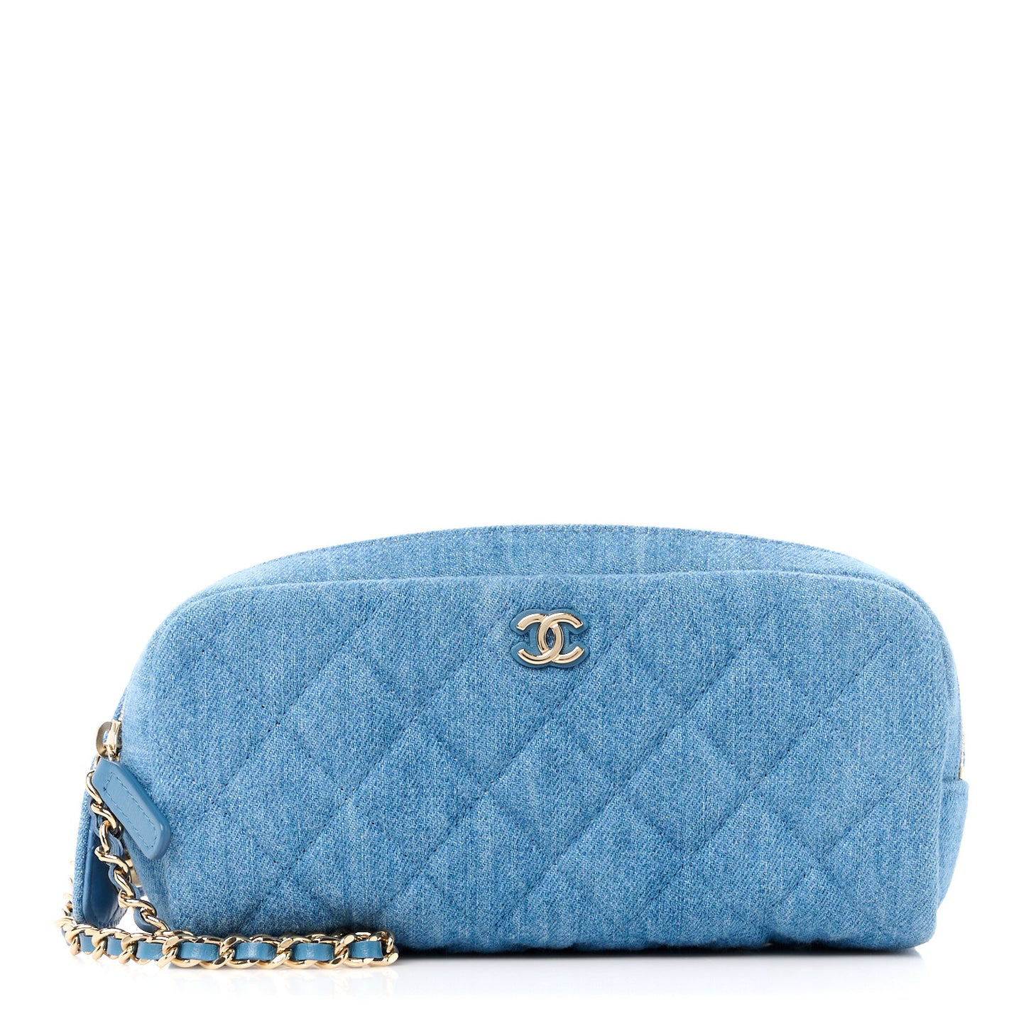 Denim Quilted Toiletry Case Blue