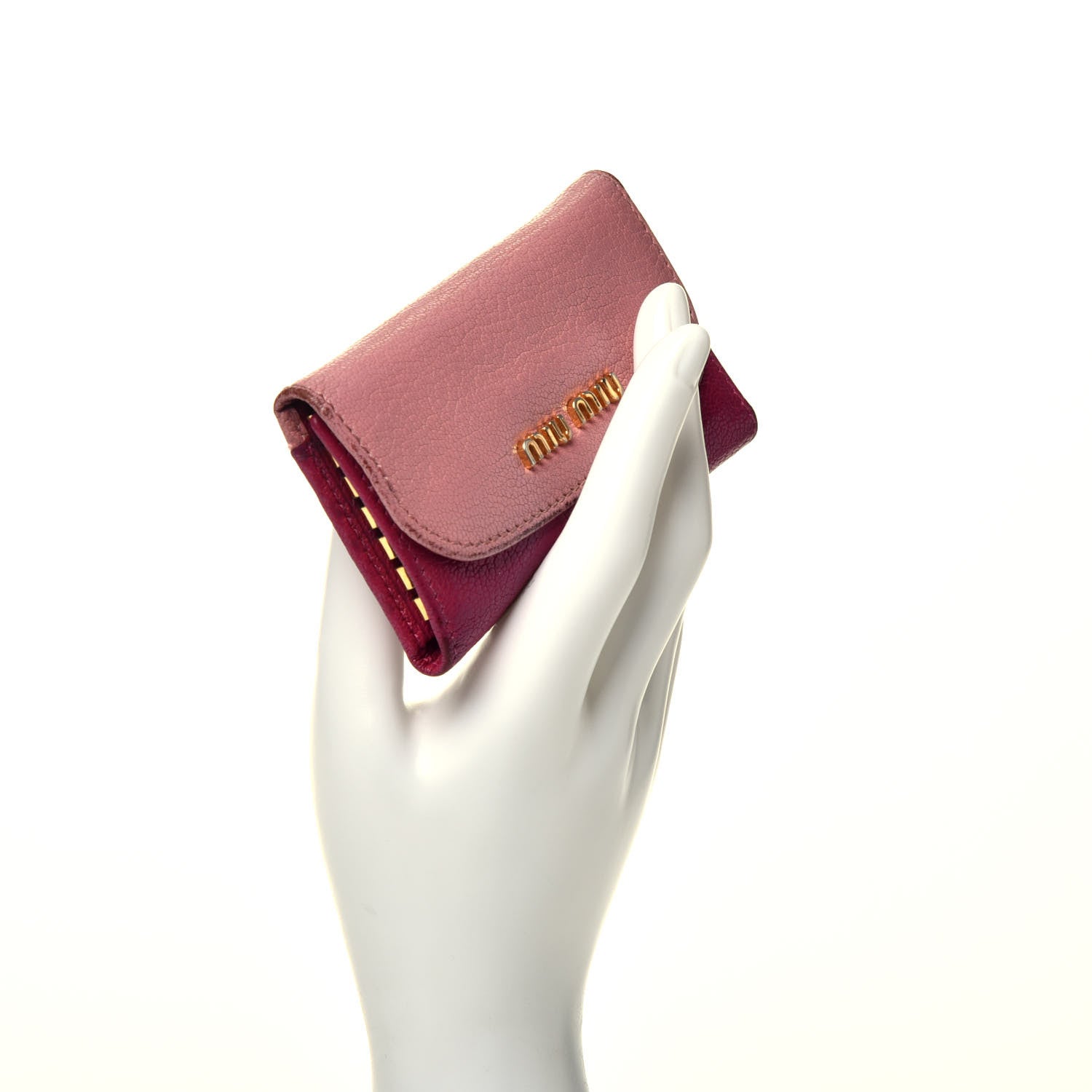 Miu Miu Madras Bicolore 6 Key Holder Rosa Peonia 2 of 8