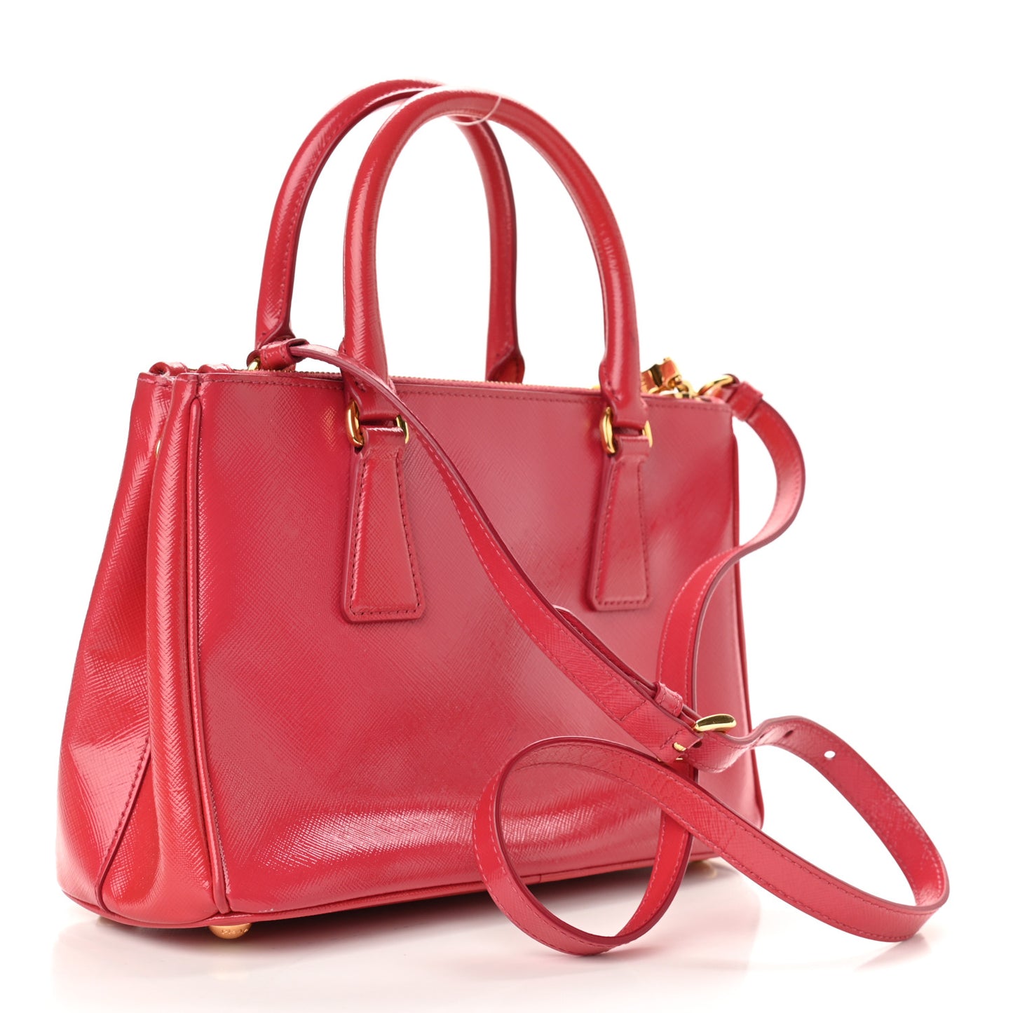 Saffiano Vernice Mini Galleria Double Zip Tote Peonia