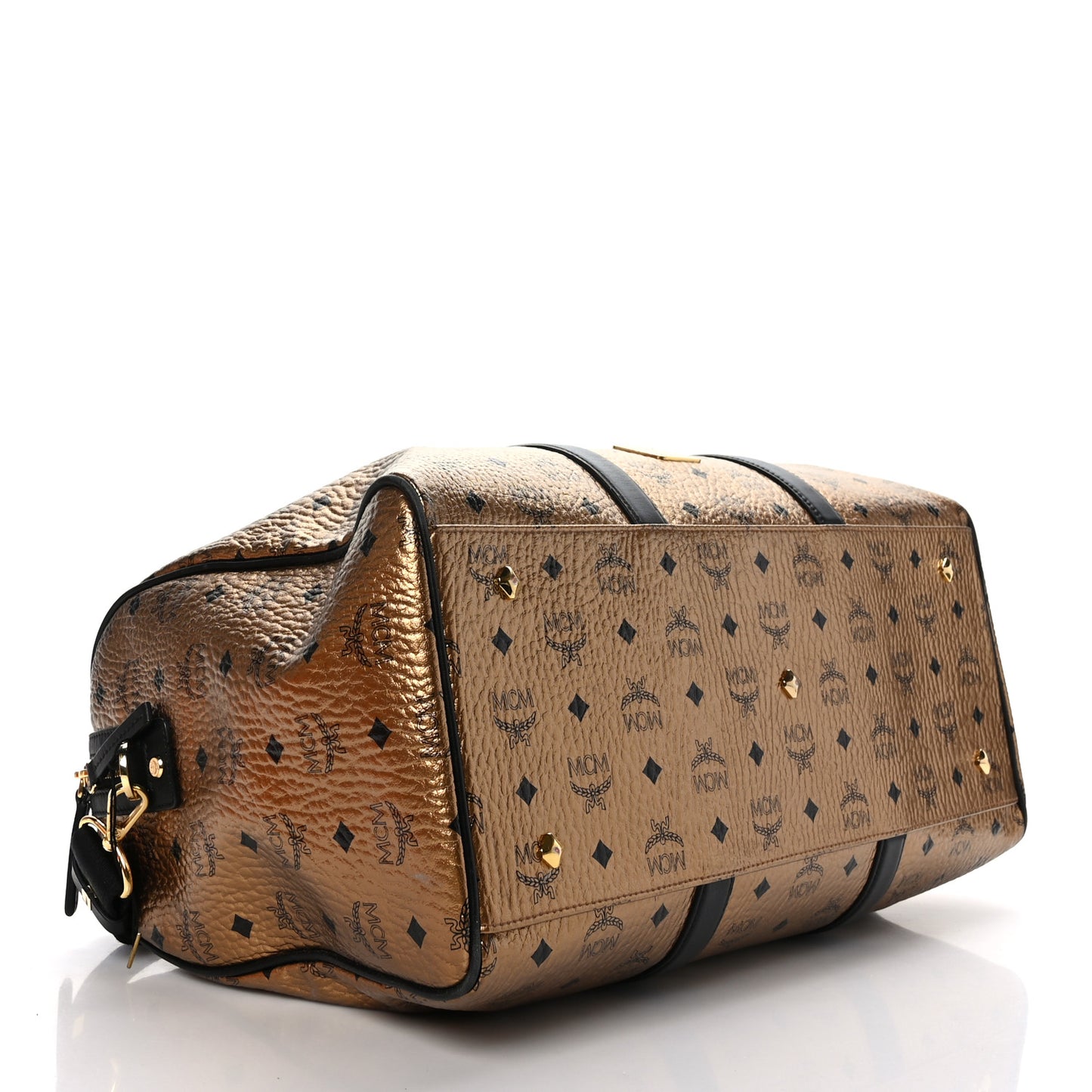 Metallic Visetos Traveler Weekender Duffle Bag Gold