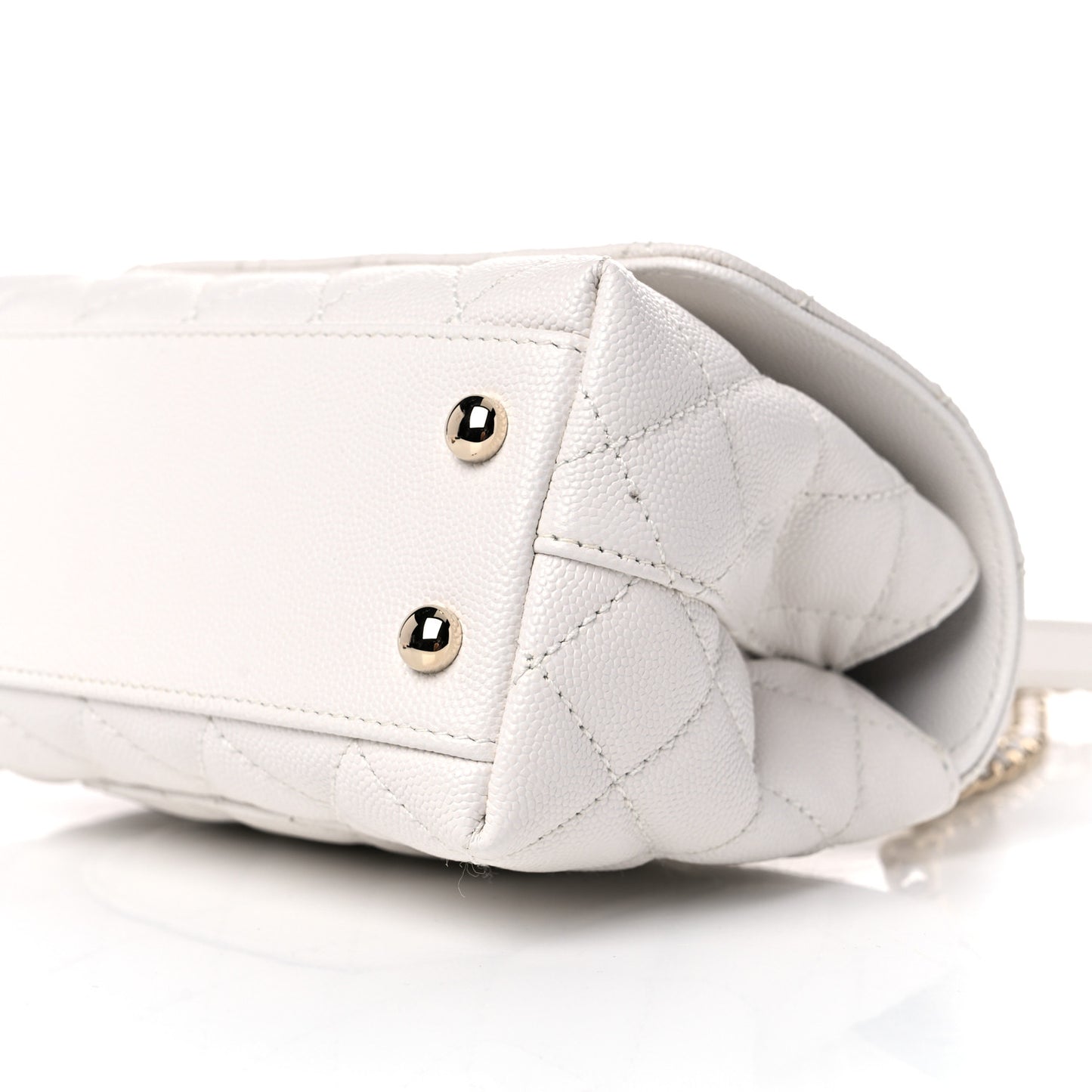 Caviar Quilted Extra Mini Coco Handle Flap White