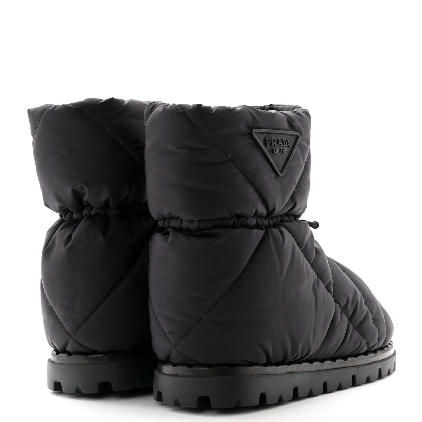 Re-Nylon Piuma Triangle Logo Padded Drawcord 20mm Snow Boots 35 Black
