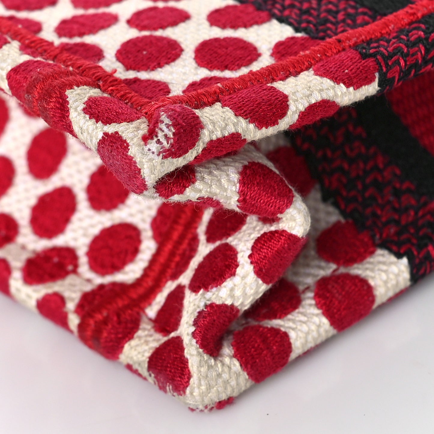 Canvas DiorAmour Dots Mini Book Tote Red