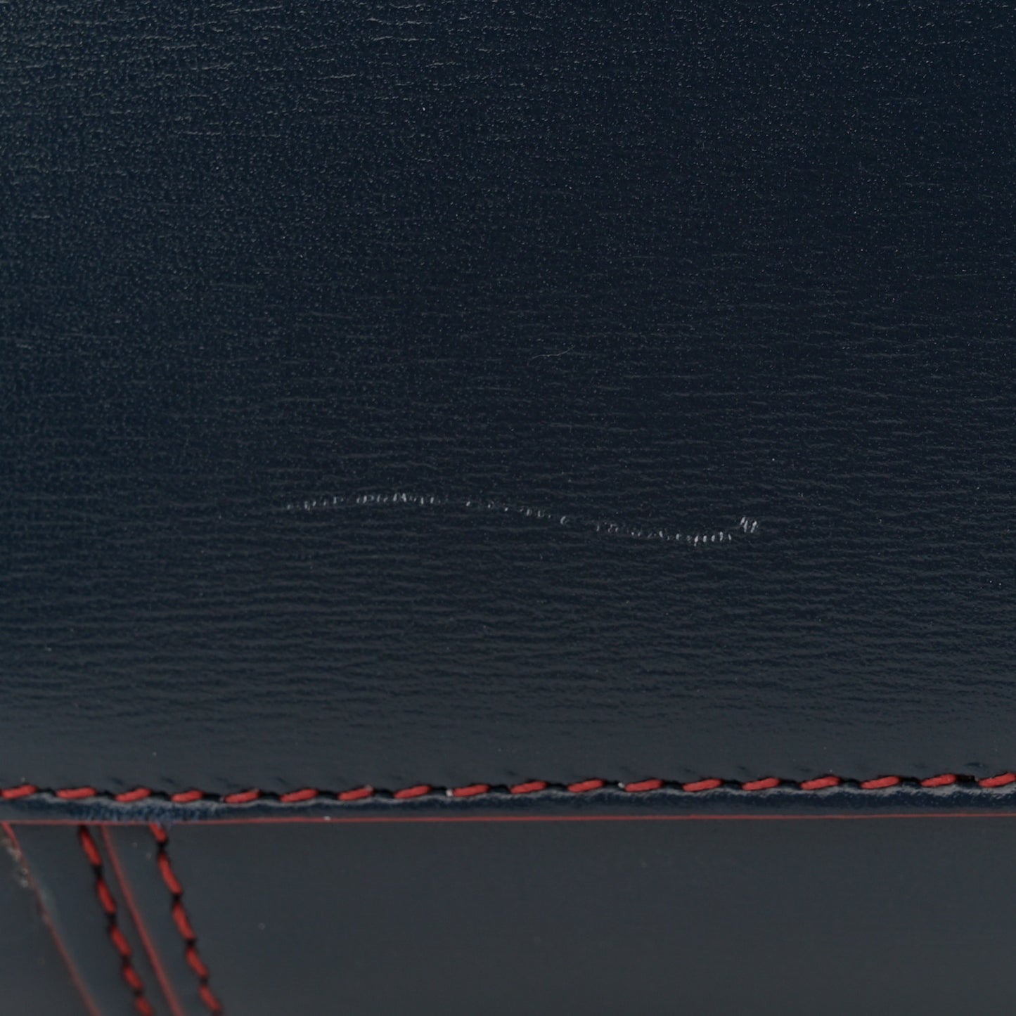 Satin Debossed Calfskin Mini Luggage Navy Blue