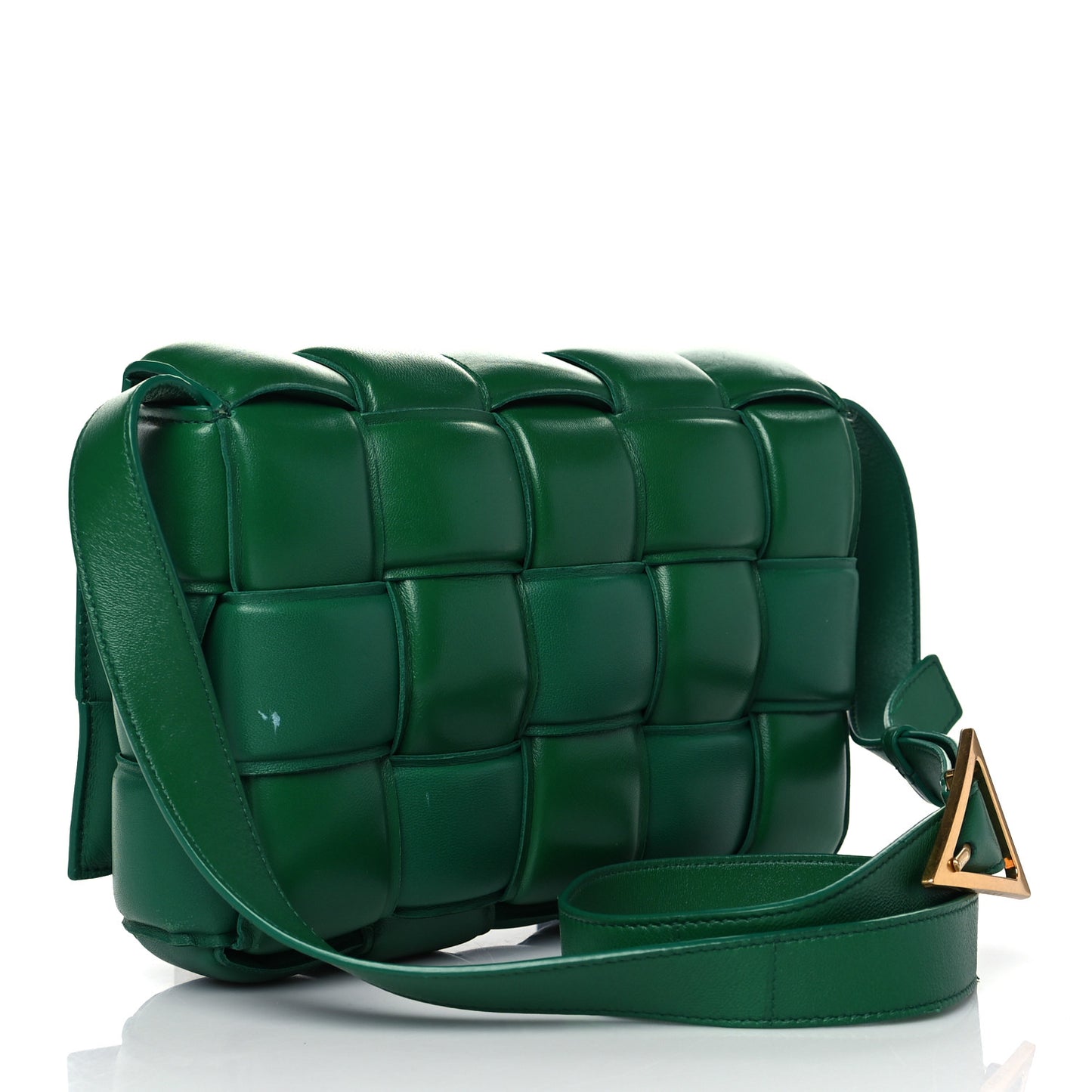 Nappa Maxi Intreccio Padded Cassette Crossbody Bag Racing Green