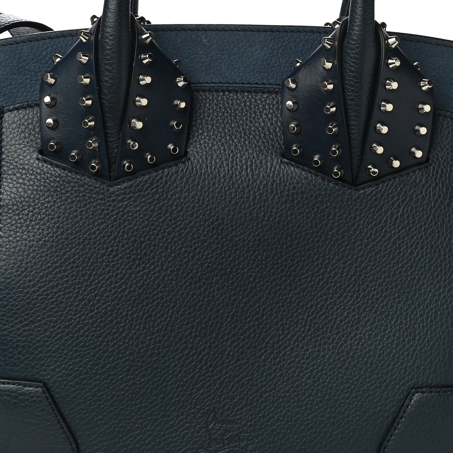 Suede Grained Calfskin Studded Small Eloise Tote Navy Blue