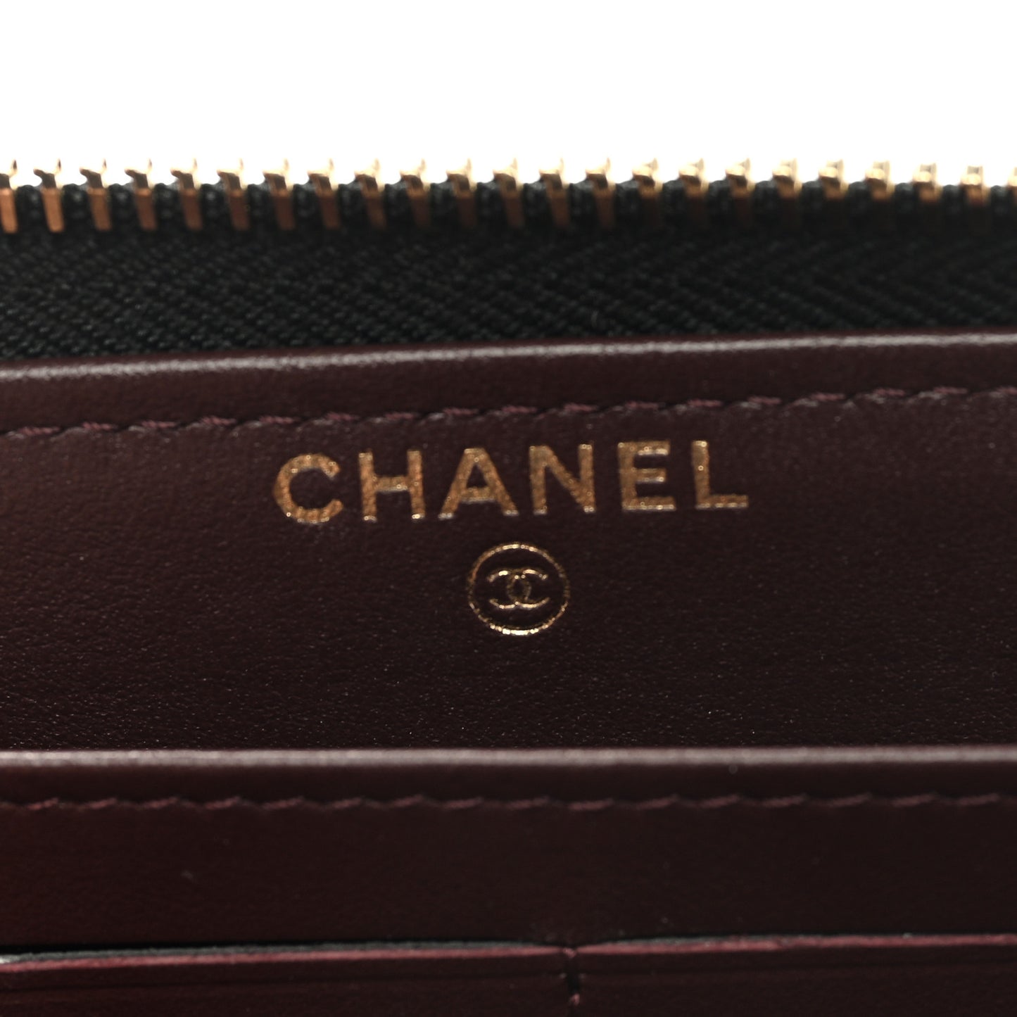 Caviar Quilted Zip Around Clutch Wallet Black