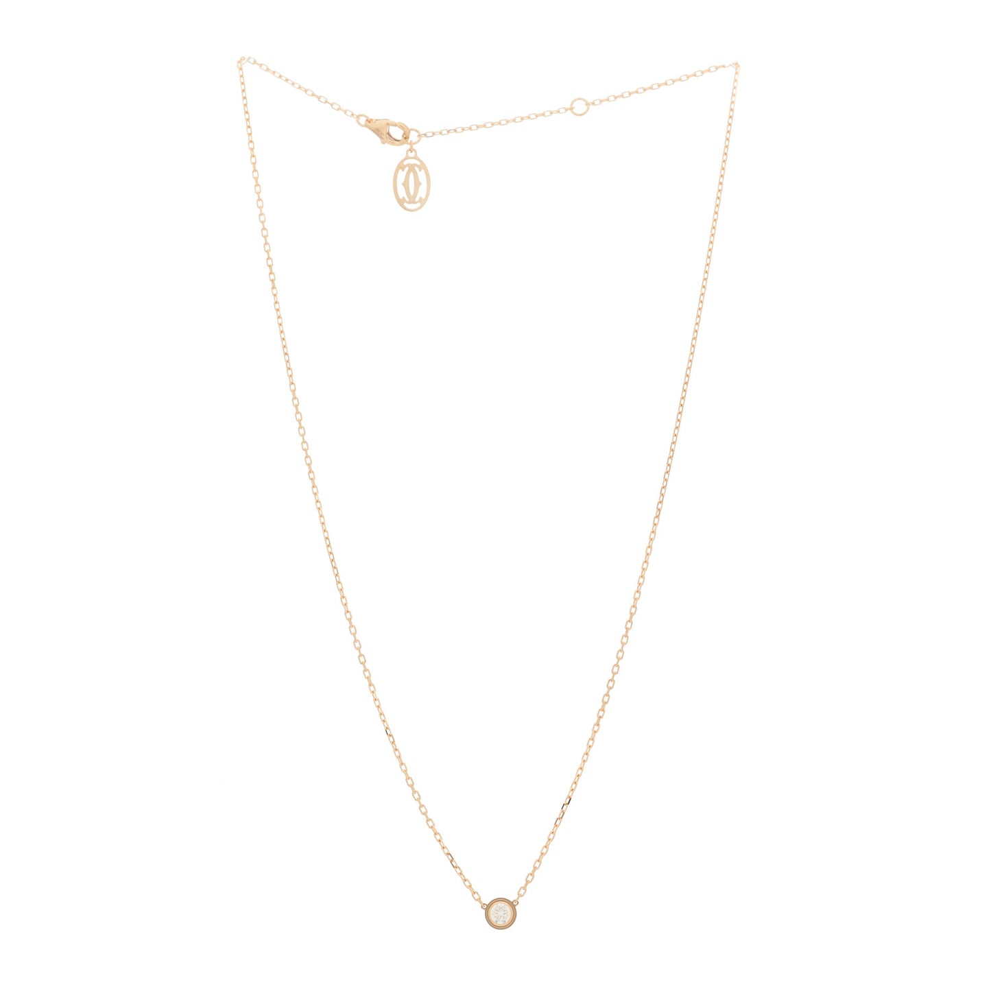 18K Pink Gold Diamond LM D'Amour Pendant Necklace