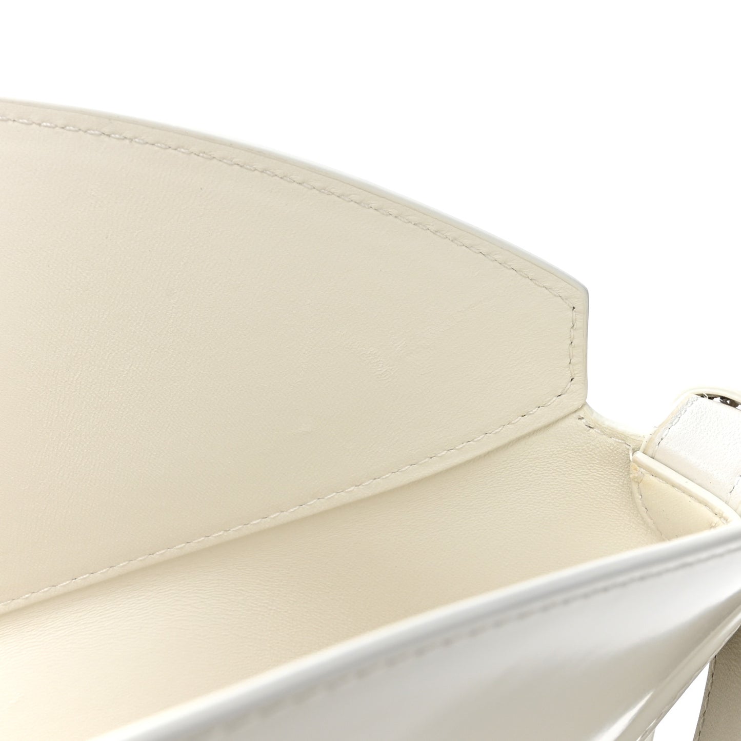 Brushed Calfskin Cradle Fold Over Shoulder Bag White Parakeet