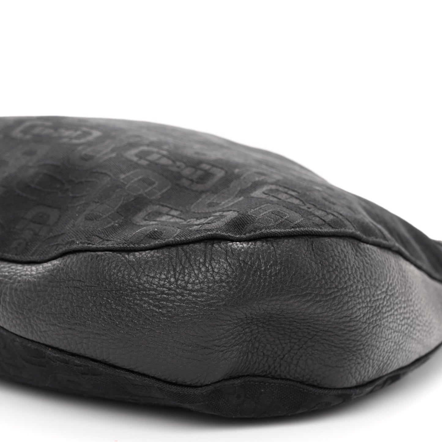 Canvas Horsebit Print Hobo Black