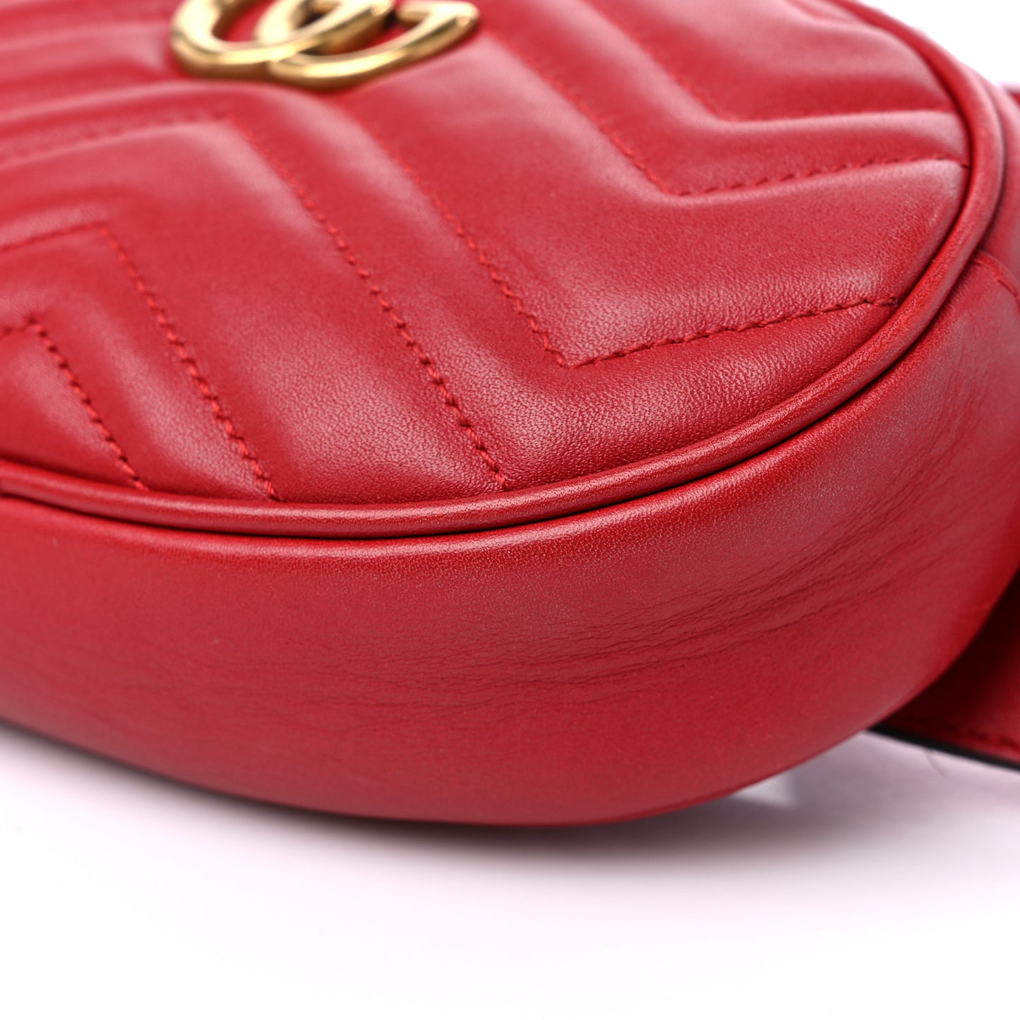 Calfskin Matelasse GG Marmont Belt Bag 95 38 Hibiscus Red