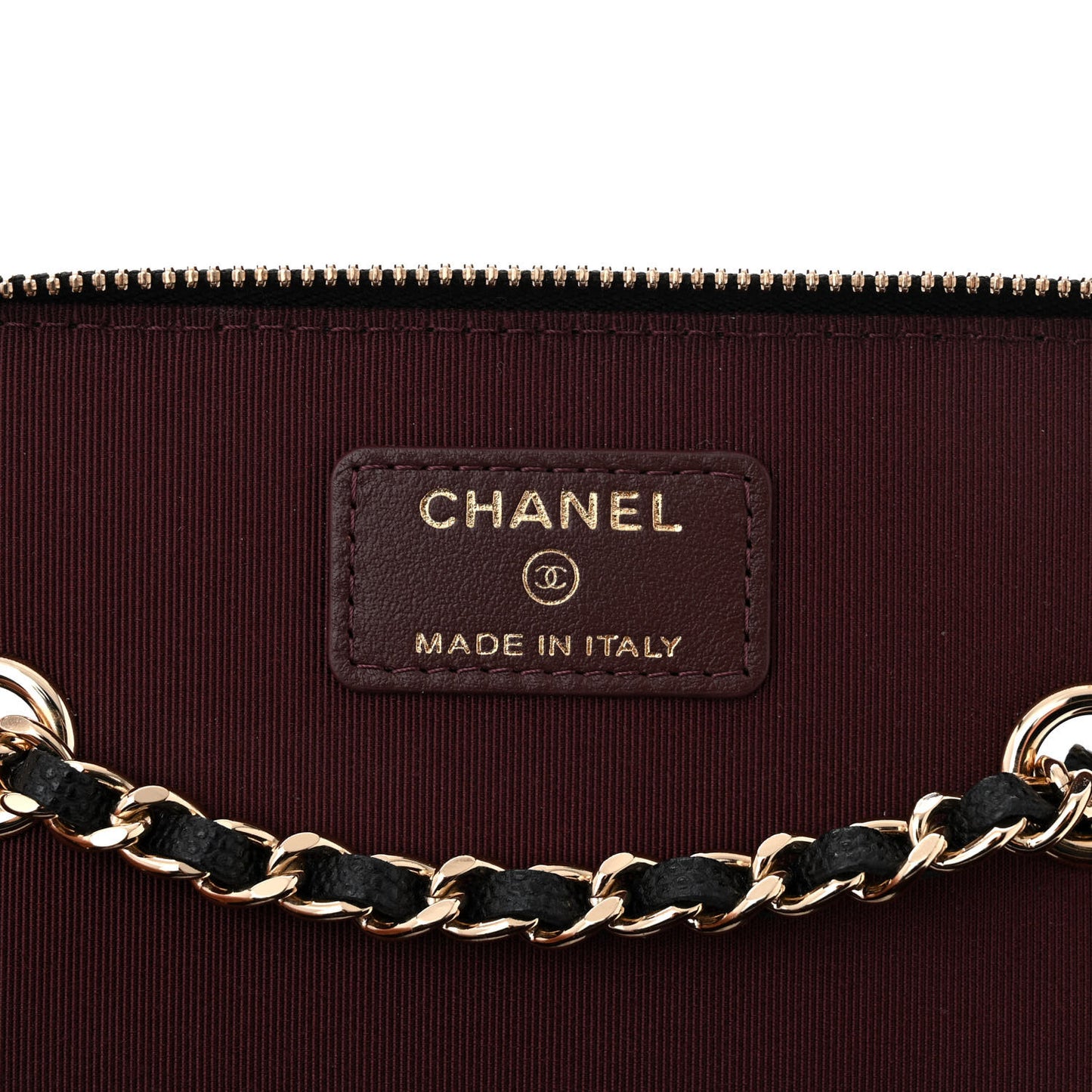 Caviar Quilted Small Vanity Case With Chain Black