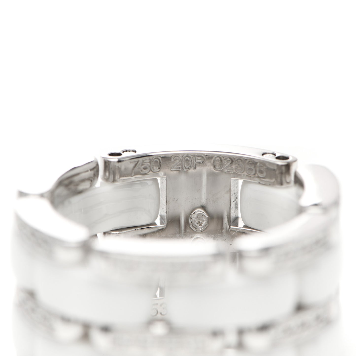 18K White Gold Diamond Ceramic Large Ultra Ring White 53 6.5