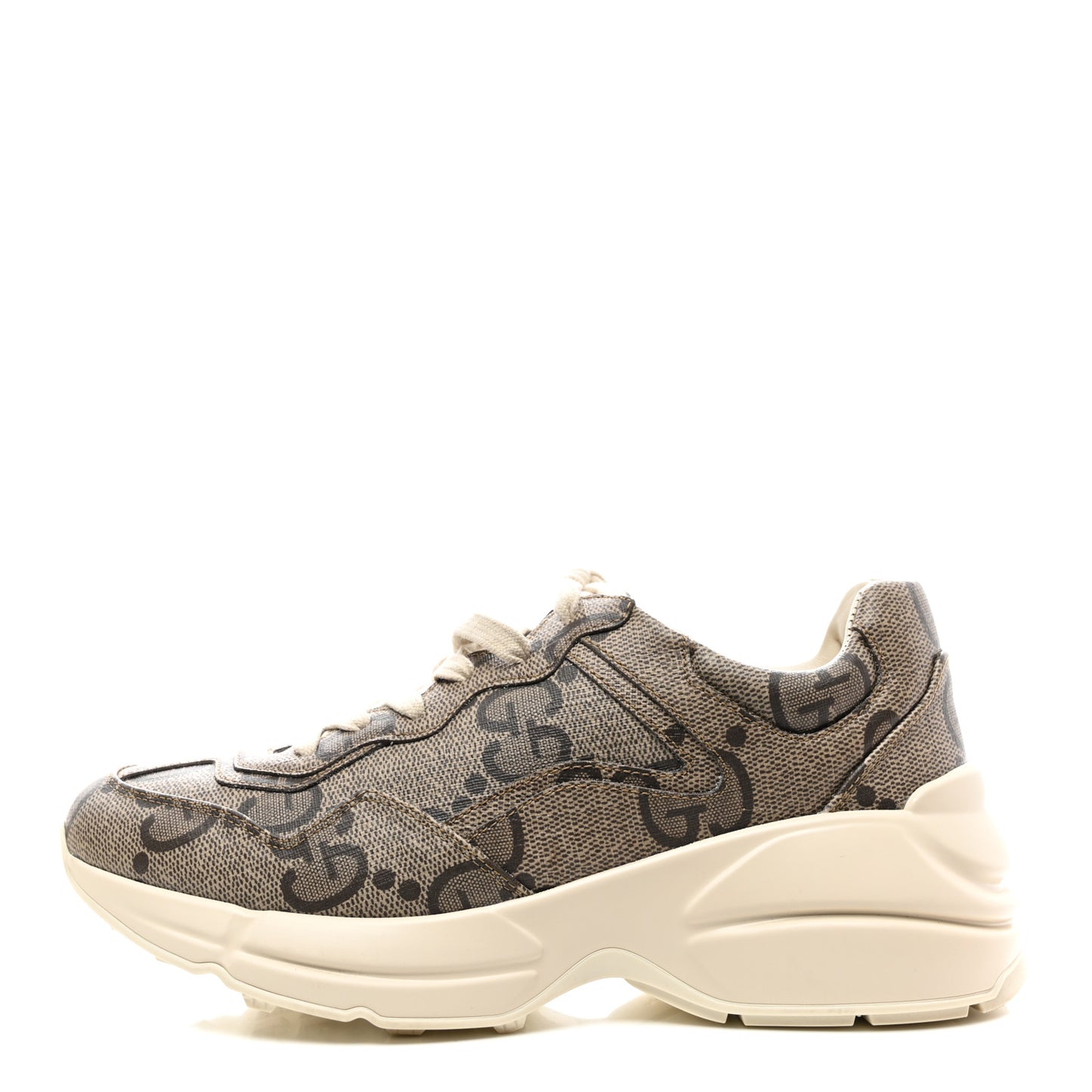 Maxi GG Supreme Monogram Gucci 100 Womens Rhyton Sneakers 38 Beige Ebony