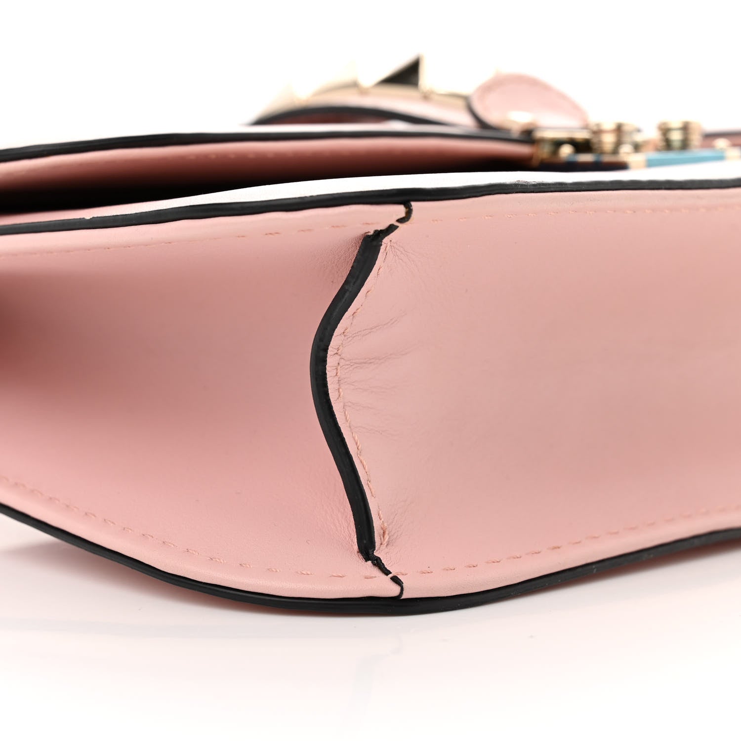 Valentino Garavani Vitello Medium Glam Lock Rockstud Flap Water Rose 8 of 11