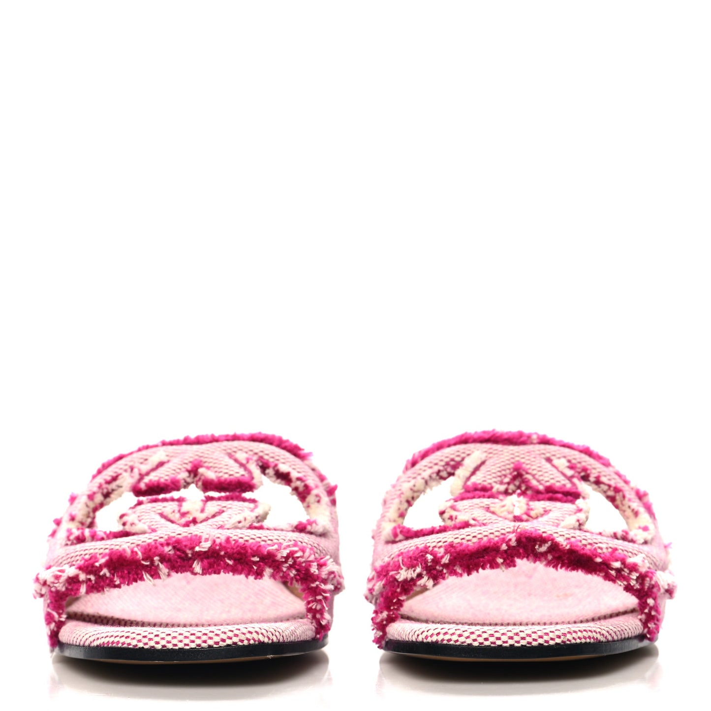 Canvas Interlocking G Cut Out Slide Sandals Princess 37 Fuxia