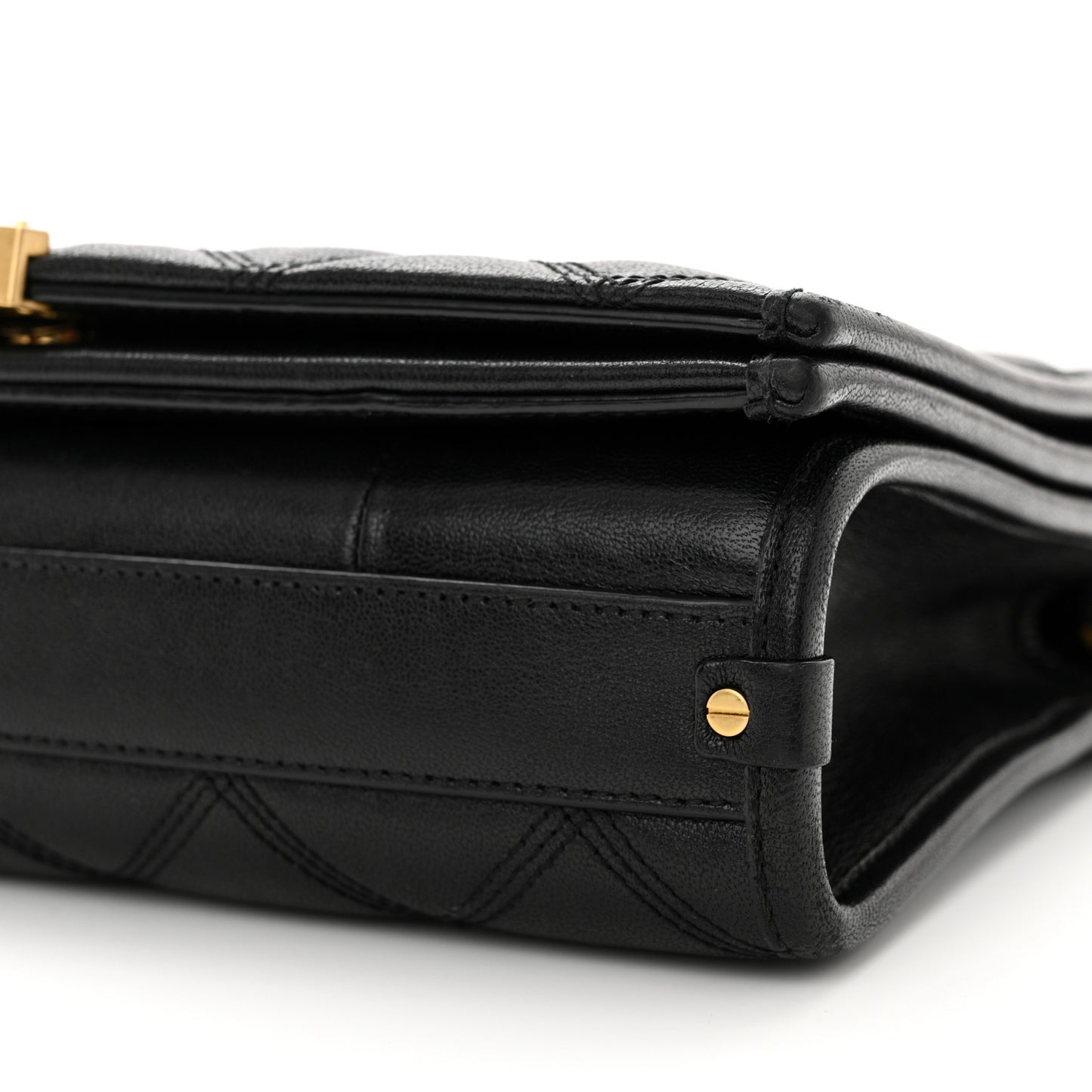 Lambskin Quilted Mini Becky Chain Bag Black