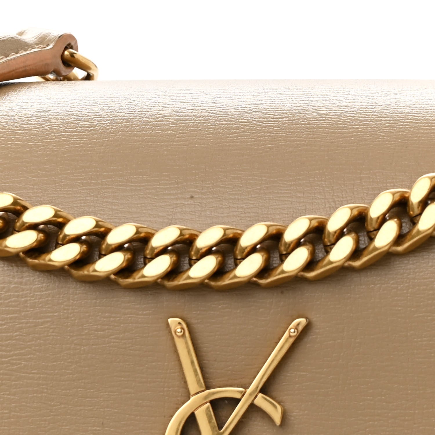 Saint Laurent Calfskin Medium Monogram Sunset Dark Beige 9 of 13