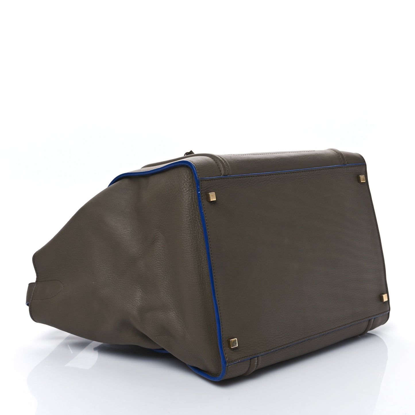 Smooth Calfskin Medium Phantom Luggage Khaki Cobalt Trim