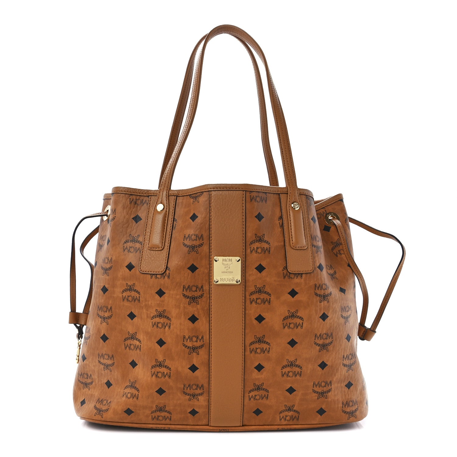 MCM Visetos Medium Liz Reversible Shopper Tote Cognac 3 of 20