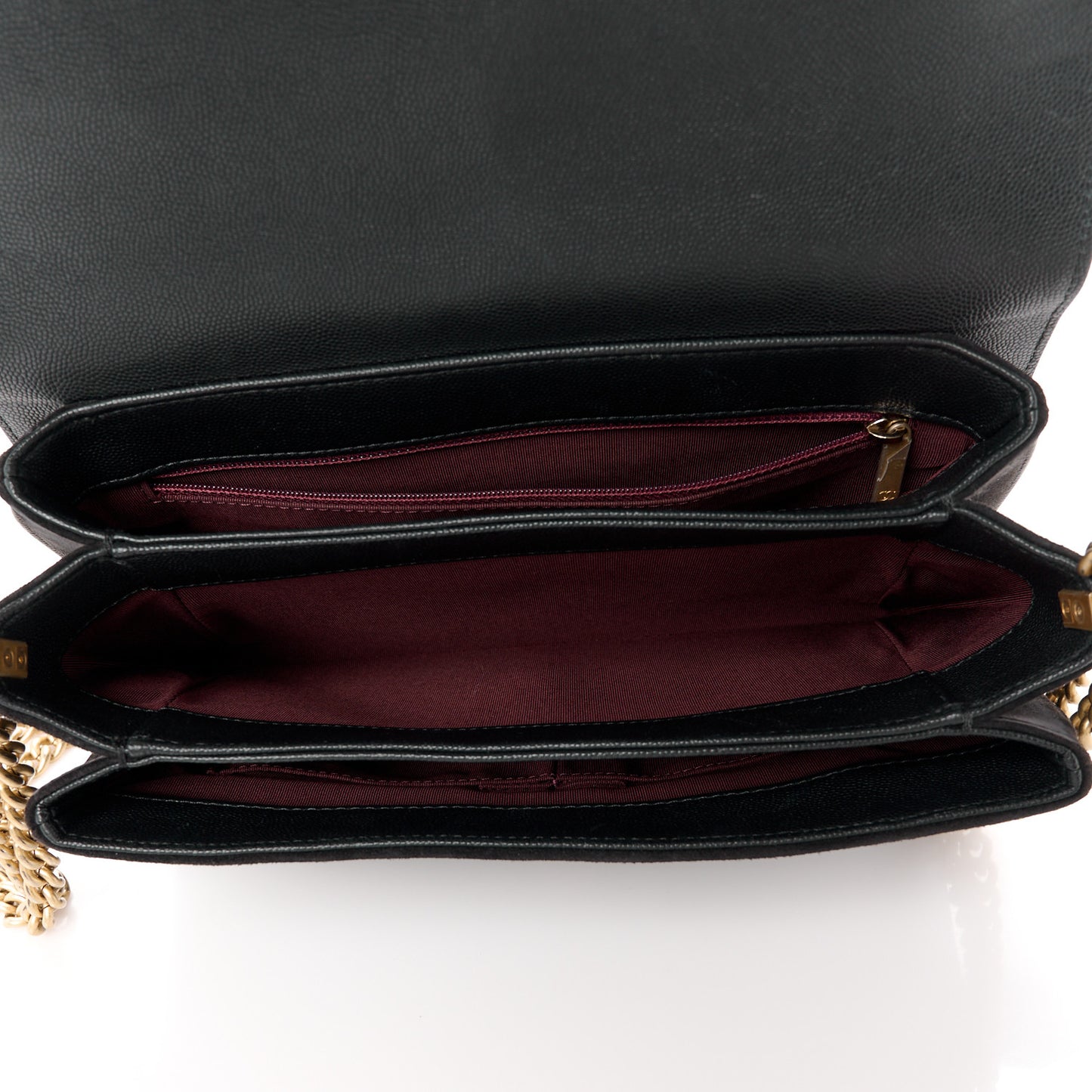 Caviar Suede Stitched Lady Coco Flap Black