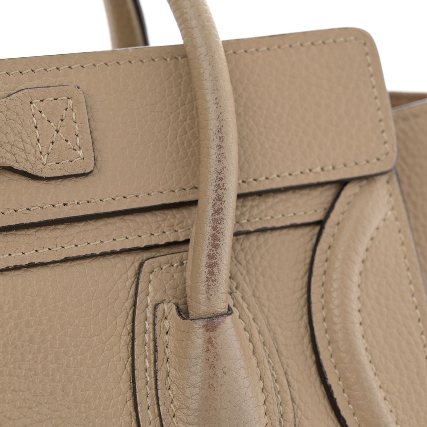 Drummed Calfskin Nano Luggage Dune