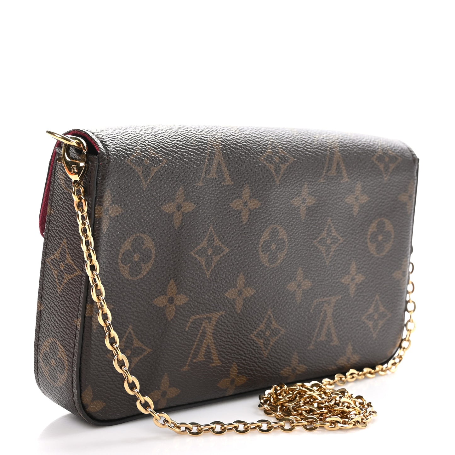 Monogram Pochette Felicie Chain Wallet Fuchsia