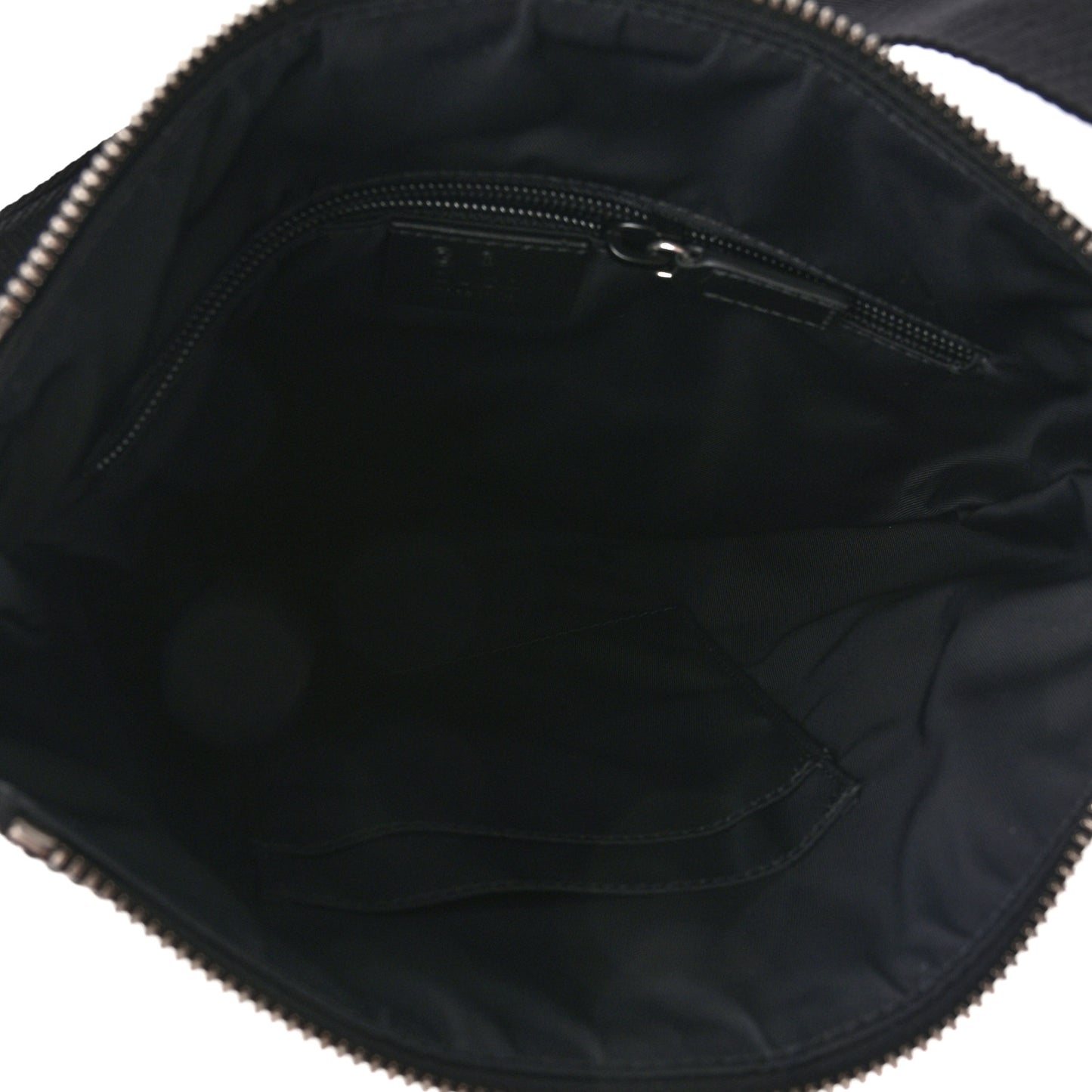 Techno Canvas Selleria Calfskin Web Small Flat Messenger Bag Black
