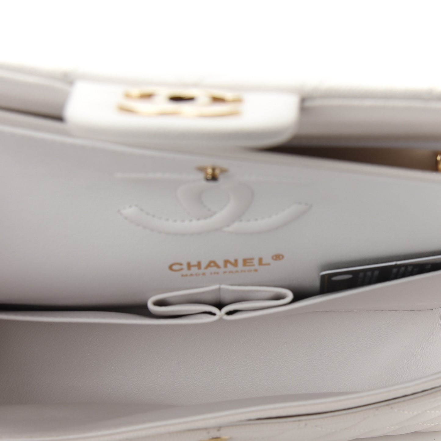 Caviar Quilted Small Double Flap White
