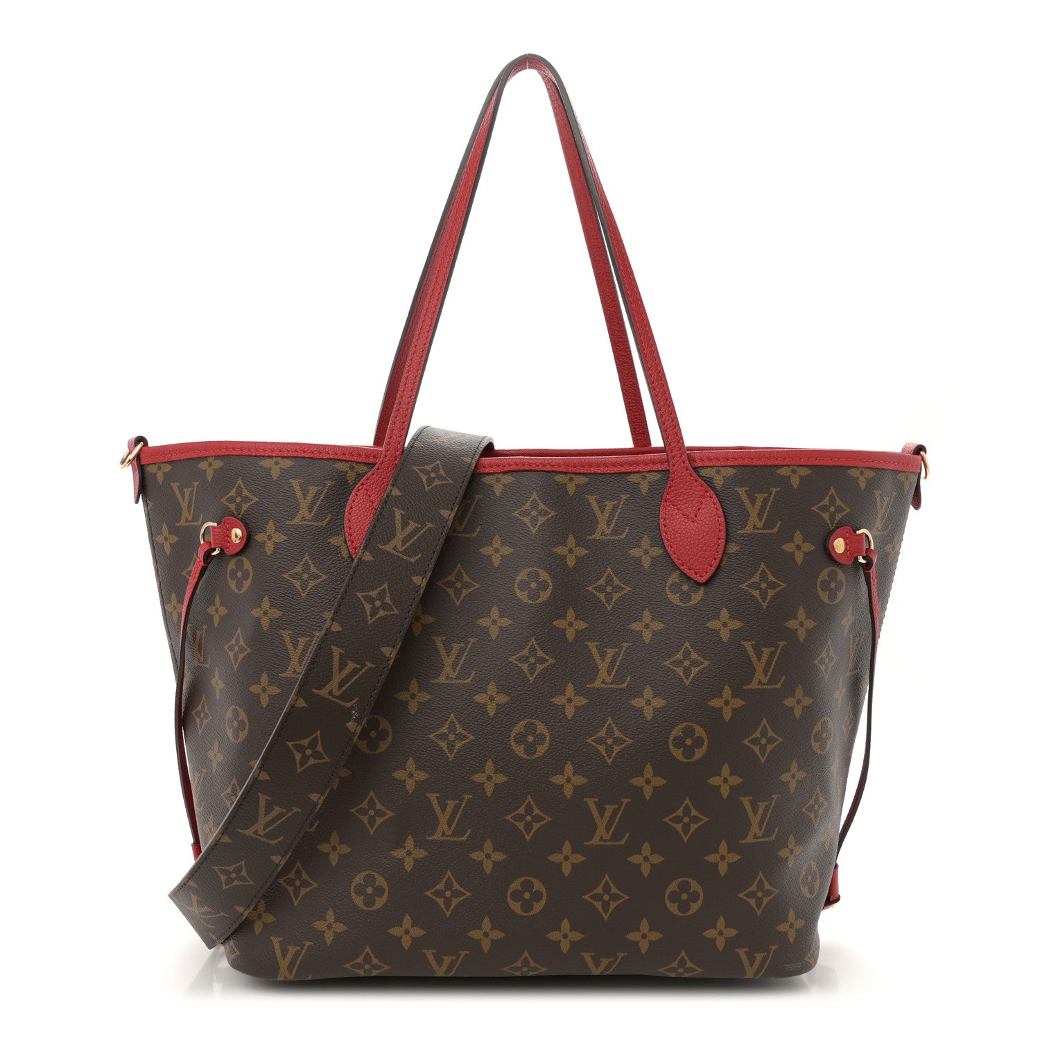 Louis Vuitton Monogram Inside Out Neverfull Bandouliere MM Sari Red 1 of 11