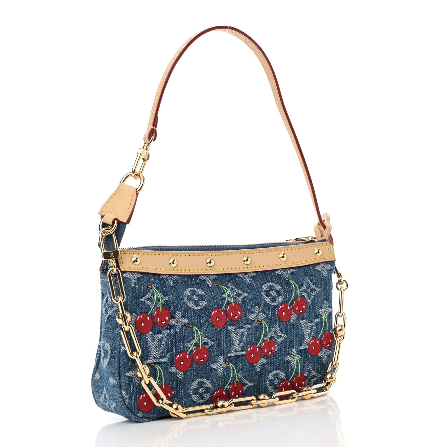 LV X TM Monogram Denim Cerises Pochette Accessories Blue