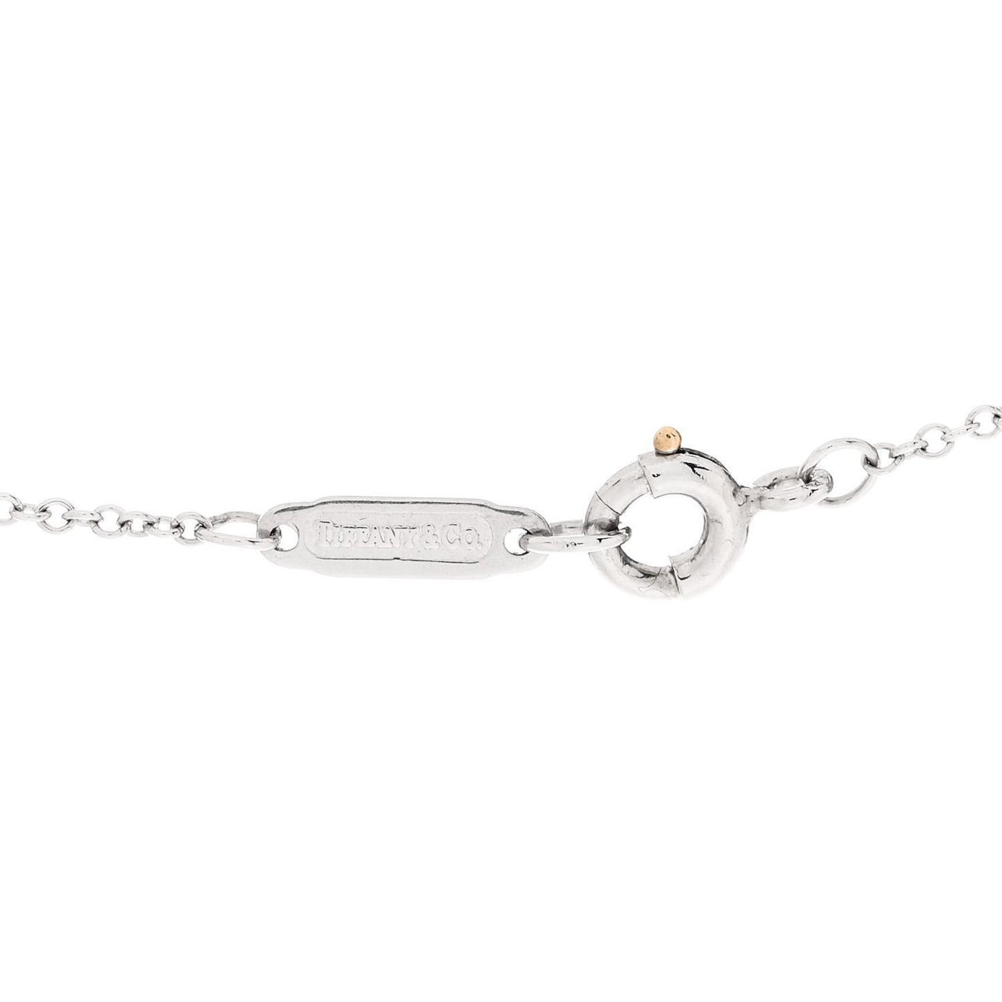 Platinum Diamond Oval Key Pendant Necklace