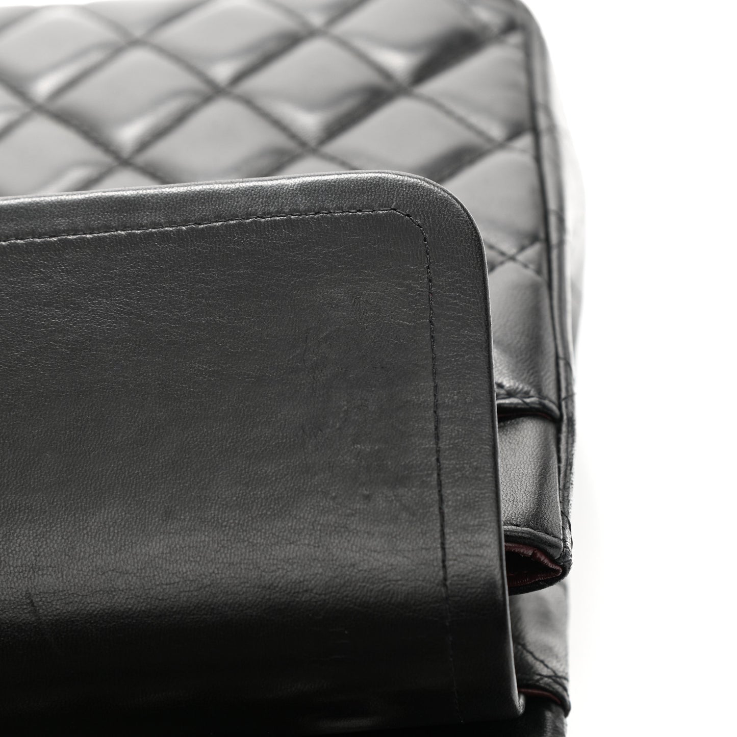 Lambskin Quilted Maxi Double Flap Black