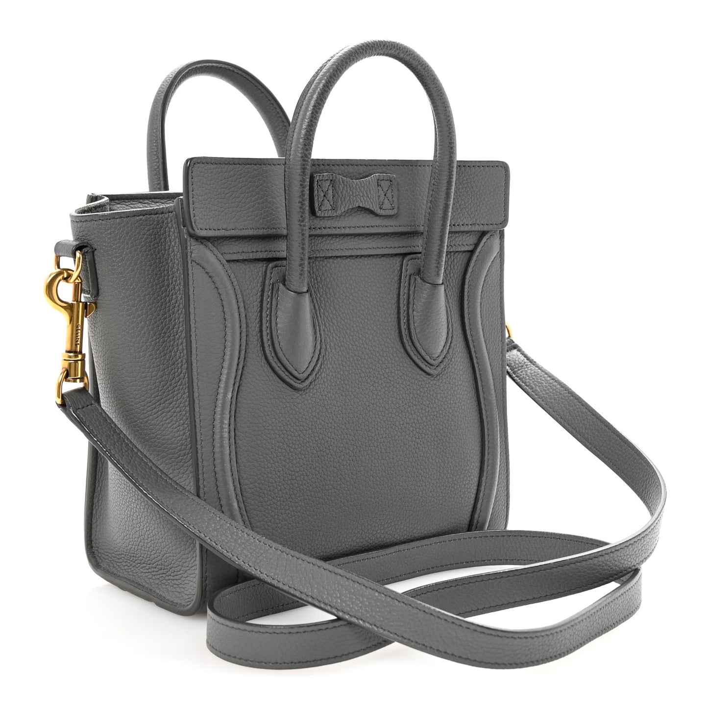 Baby Drummed Calfskin Nano Luggage Kohl