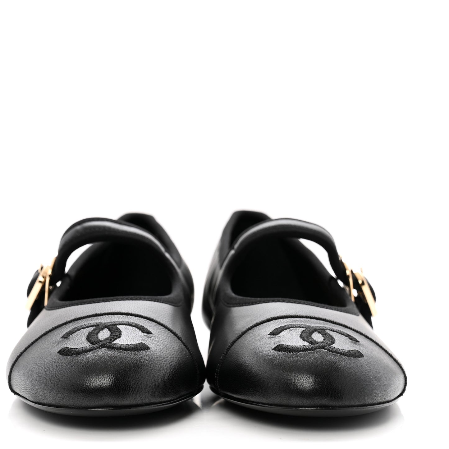 Lambskin Mary Jane Flats 37.5 Black