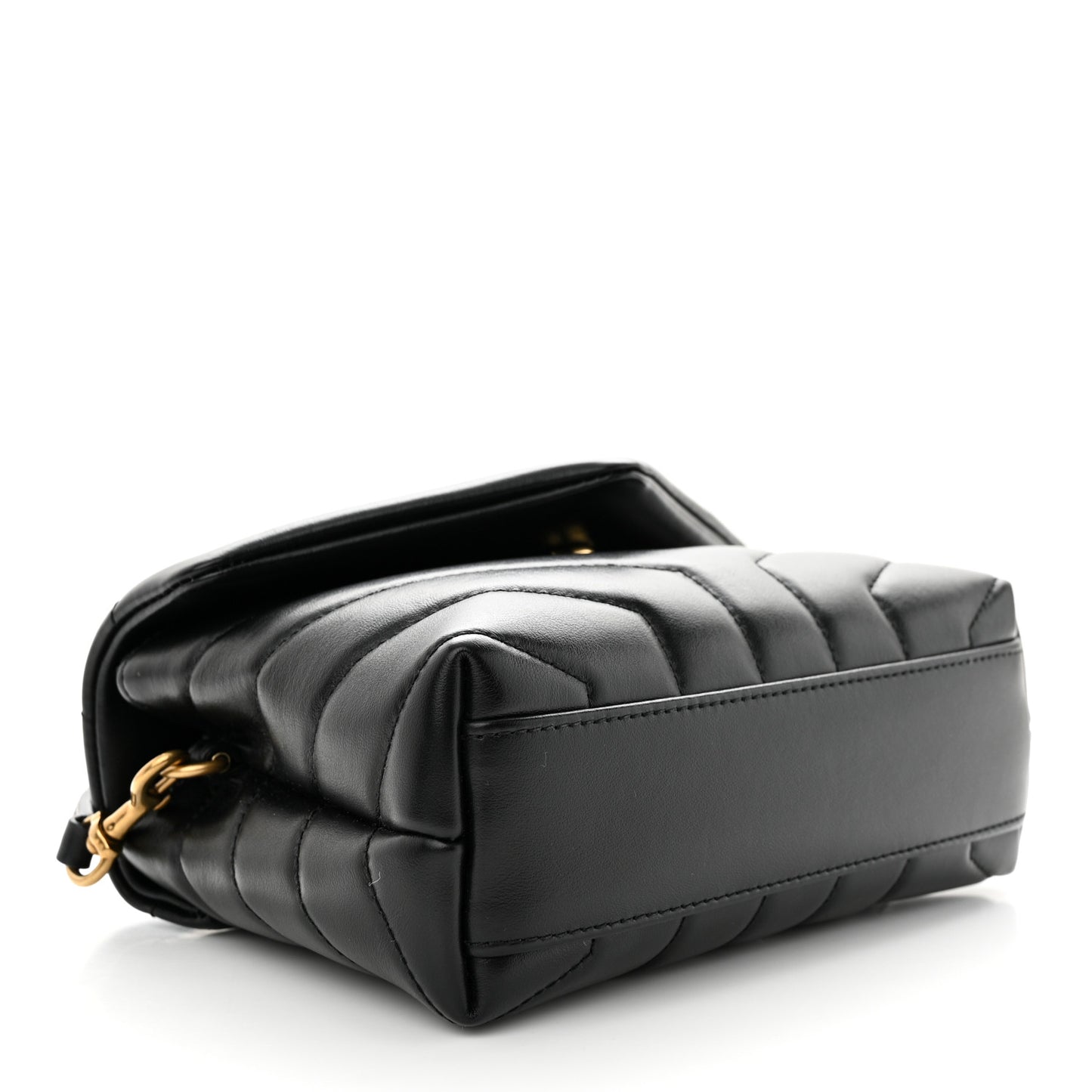 Calfskin Y Quilted Monogram Toy Loulou Crossbody Bag Black