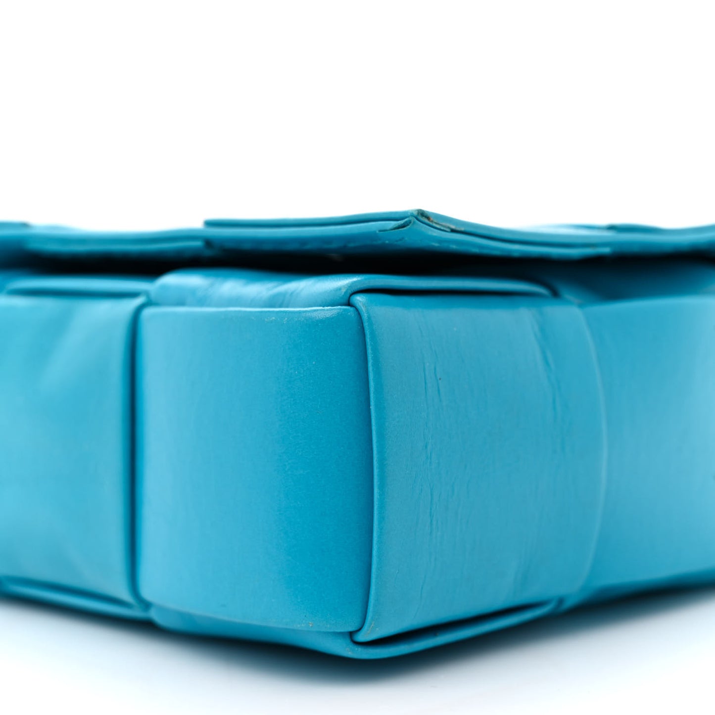 Paper Calfskin Maxi Intreccio Small Cassette Crossbody Bag Pool