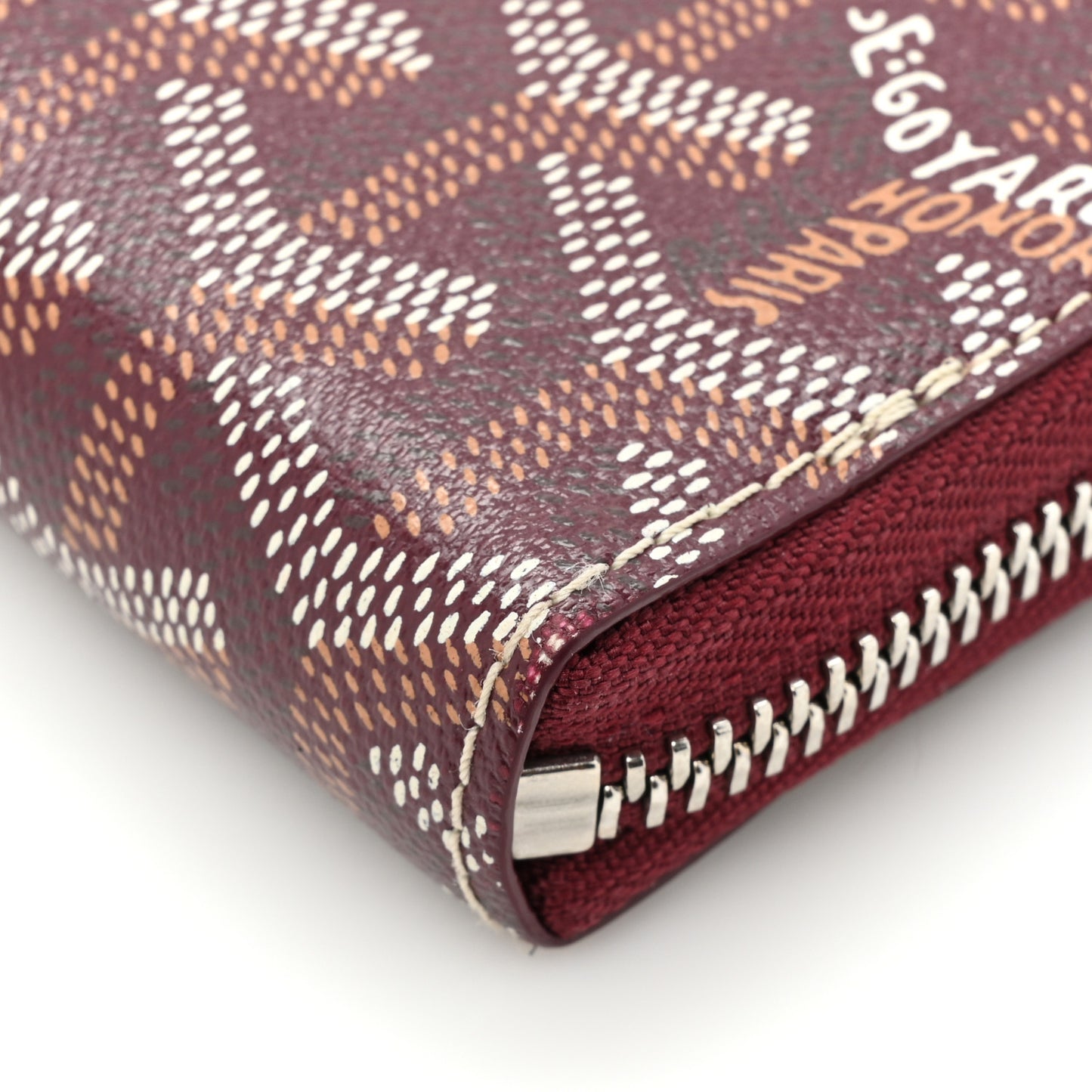 Goyardine Matignon Zip Around GM Wallet Burgundy