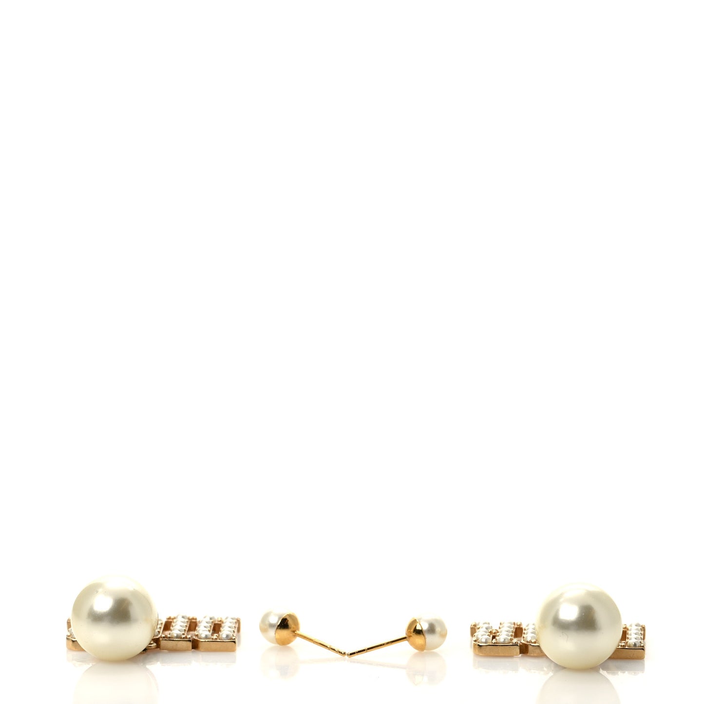 Metal Pearl Tribal Drop Earrings Gold