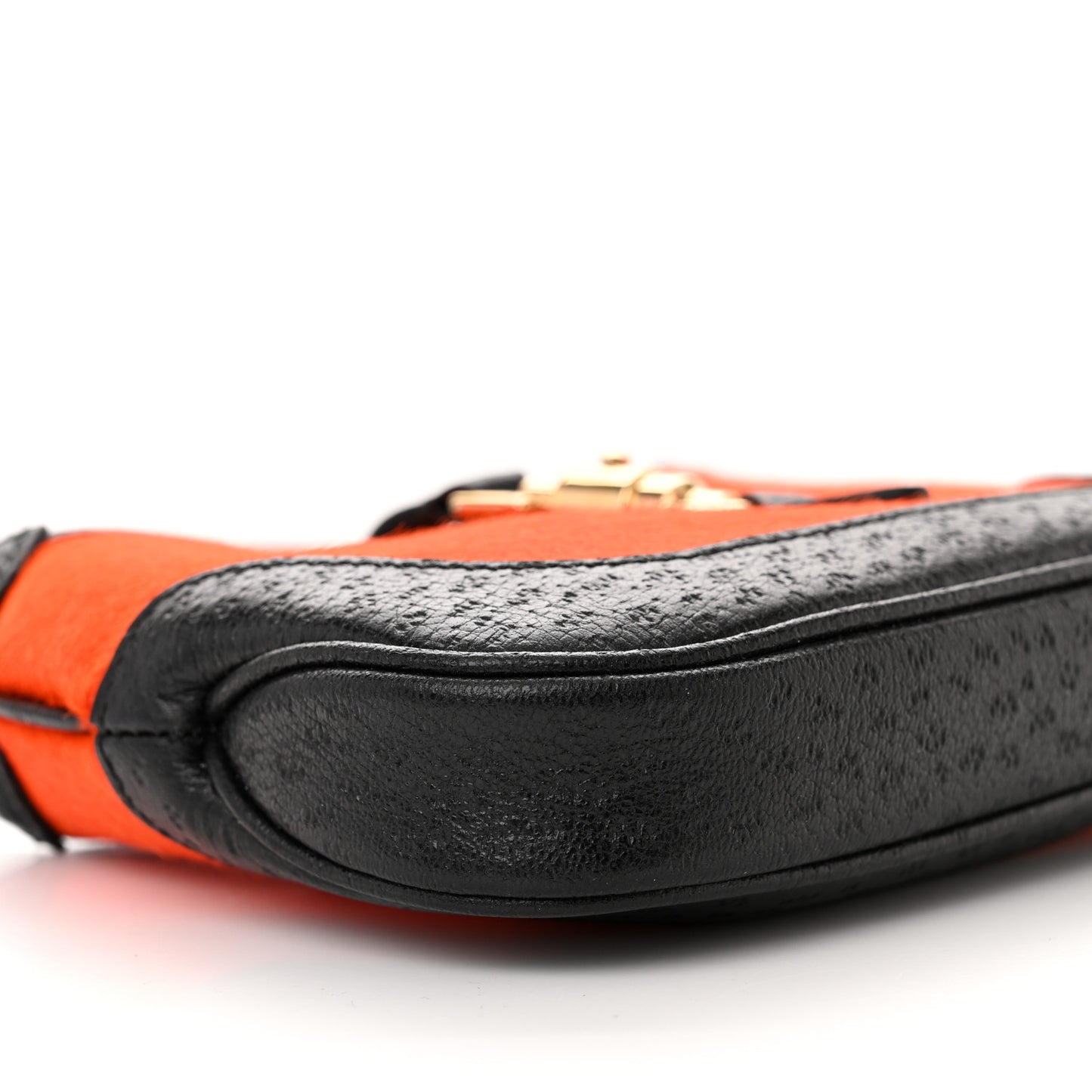 Calf Hair Textured Dollar Calfskin Mini Jackie 1961 Hobo Orange Black