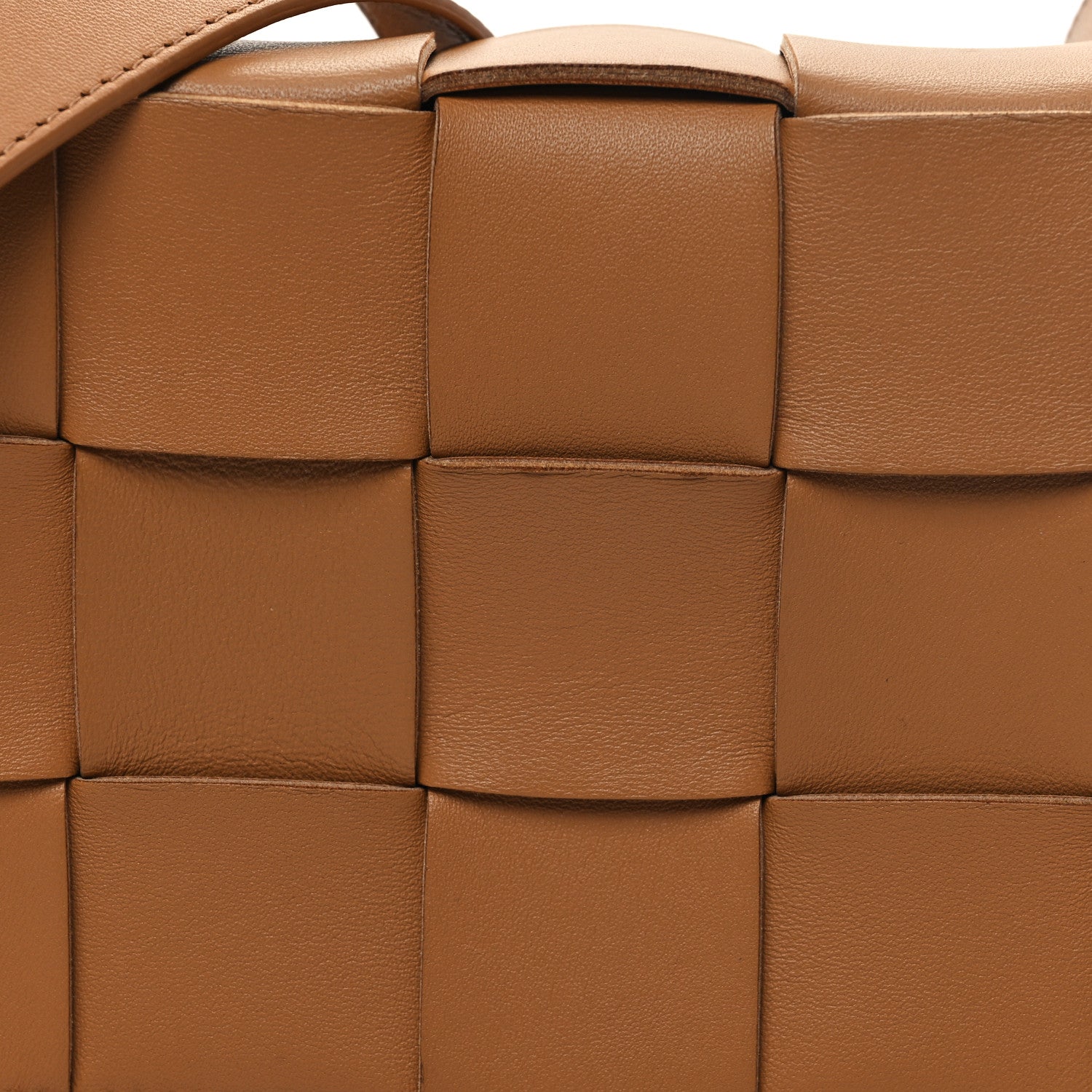 Bottega Veneta Lambskin Maxi Intrecciato Cassette Crossbody Bag Caramel 8 of 11