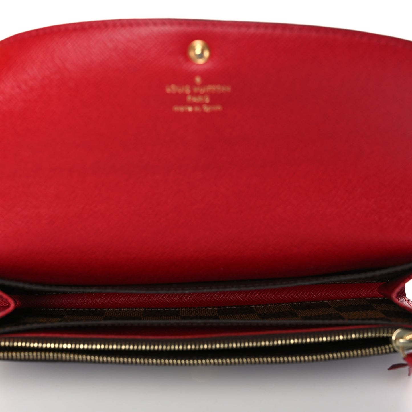 Damier Ebene Emilie Wallet Red