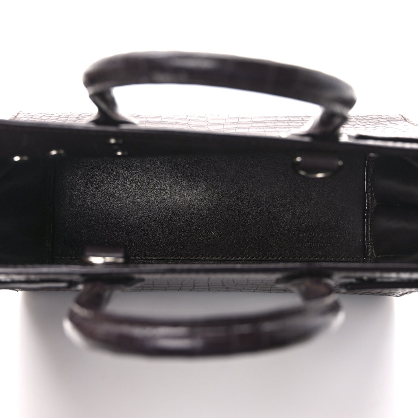 Calfskin Crocodile Embossed Nano Sac De Jour Bordeaux