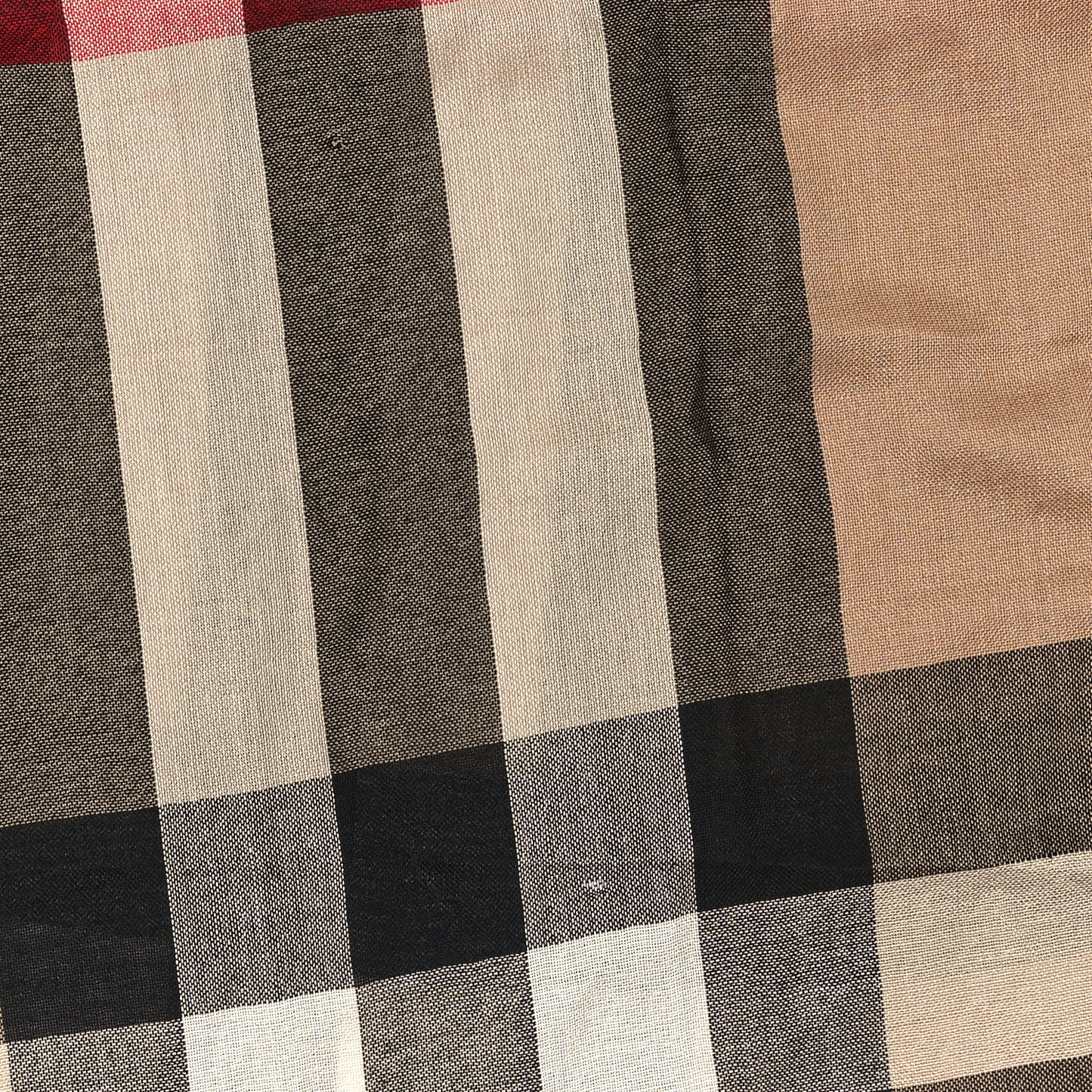 Silk Cashmere Giant Check Lightweight Scarf Camel