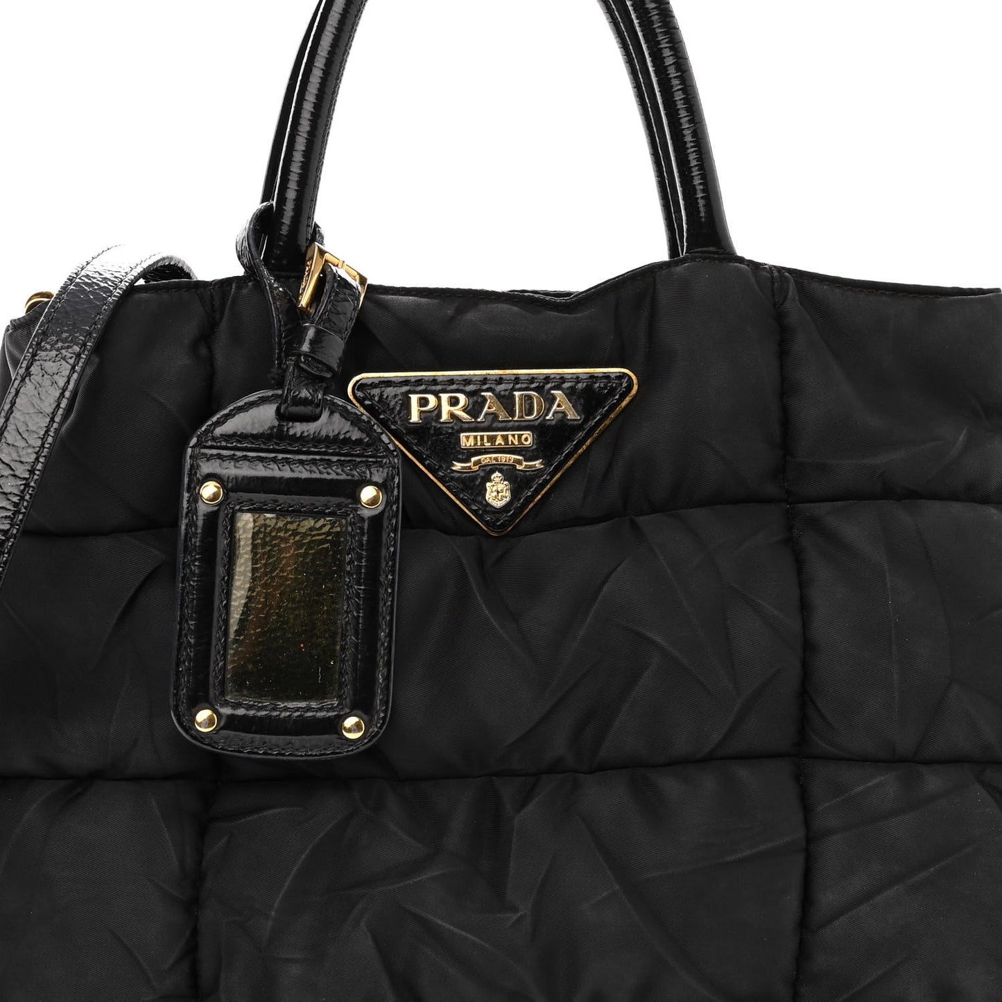 Tessuto Nylon Quilted Tote Black