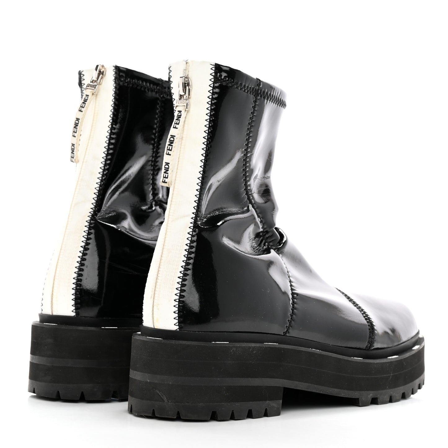 Patent Neoprene Combat Boots 38.5 Black