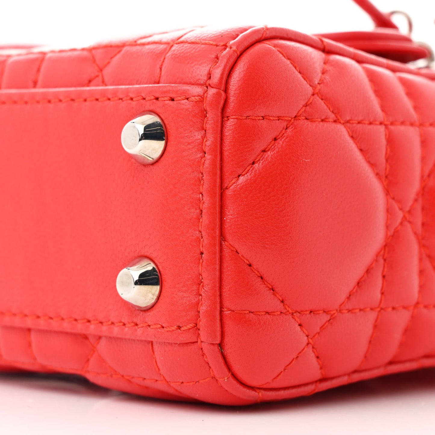 Lambskin Cannage Micro Lady Dior Red