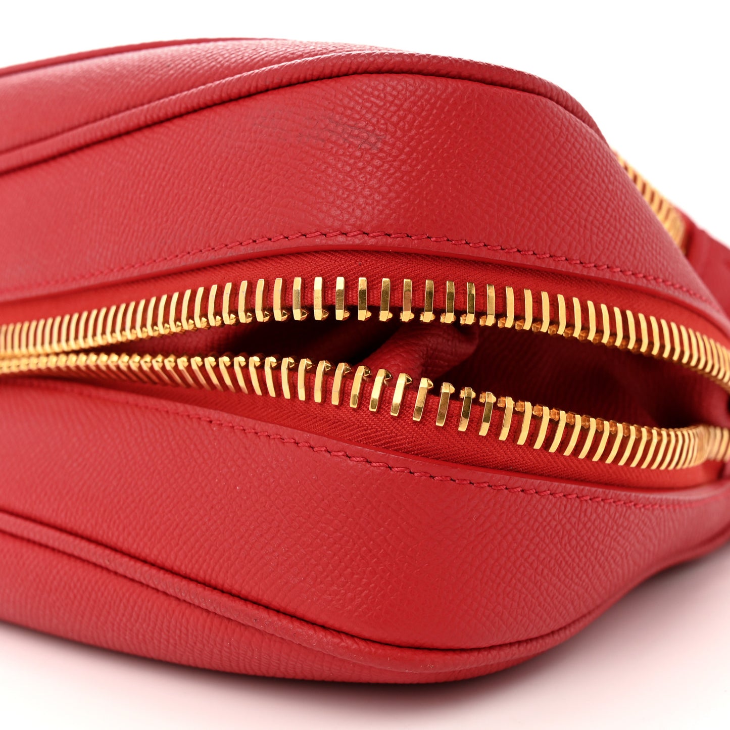 Grained Calfskin Medium Double Strap Jennifer Crossbody Red