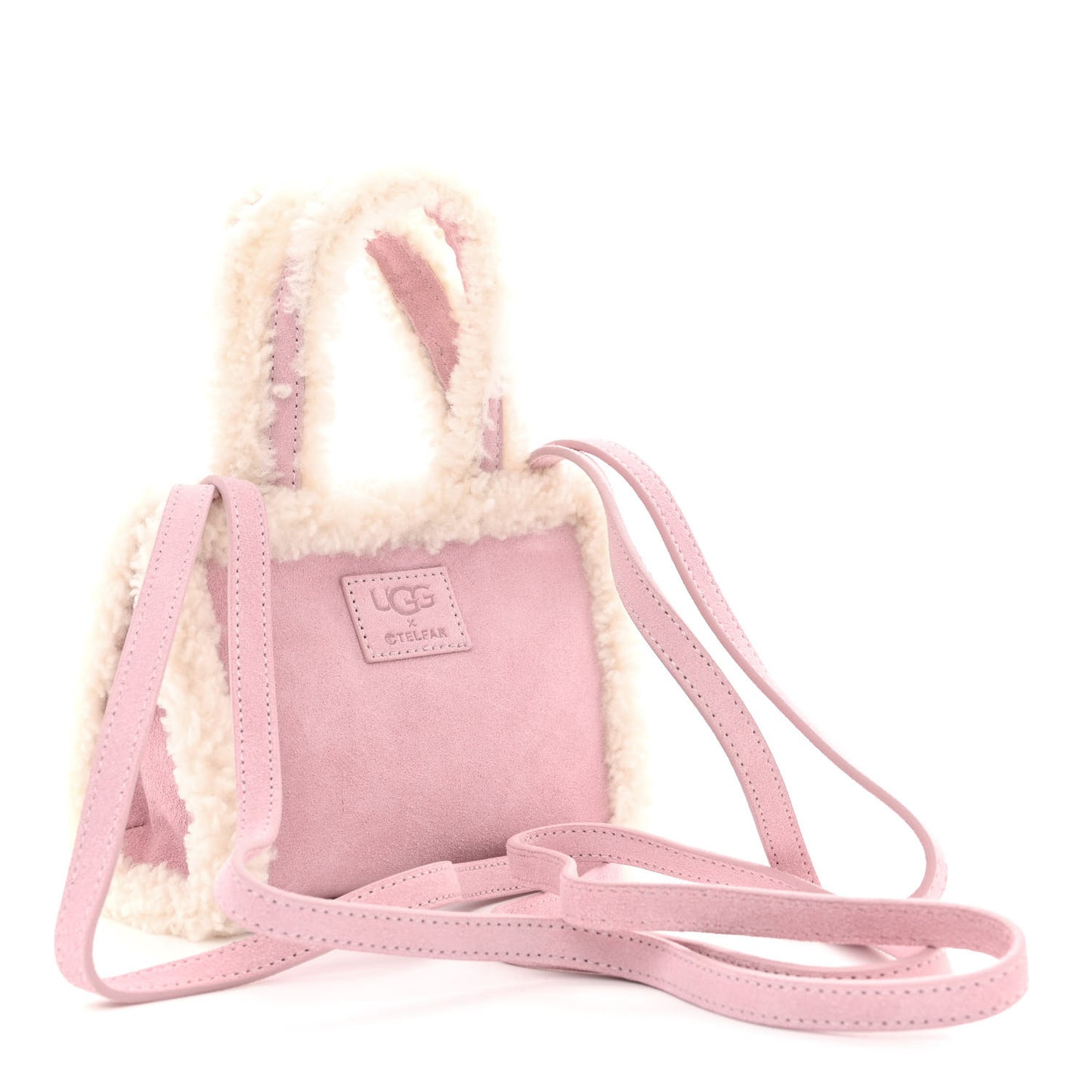 X UGG Suede Shearling Small Shopping Bag Pink